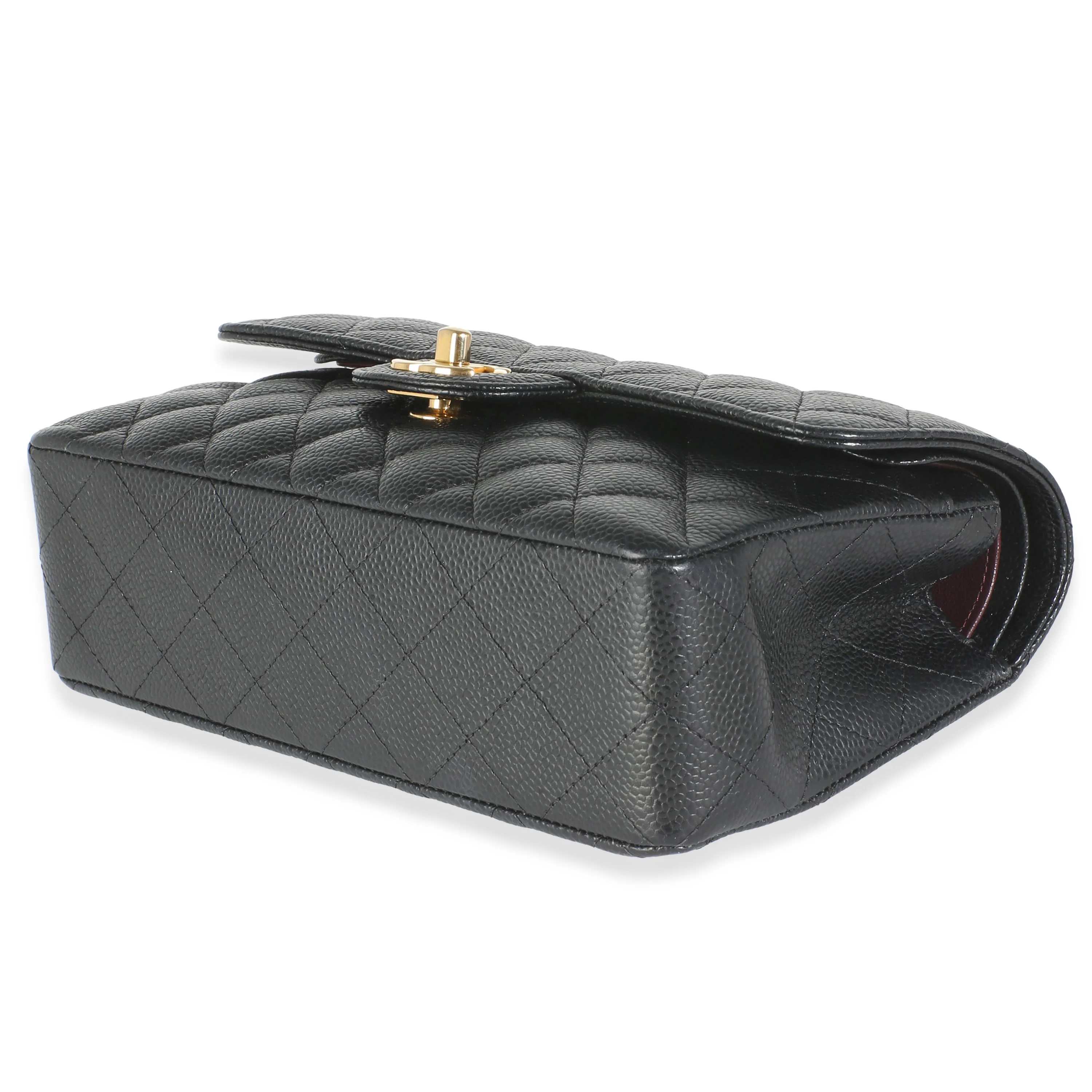 Black Quilted Caviar Small Classic Double Flap Bag - Image 6