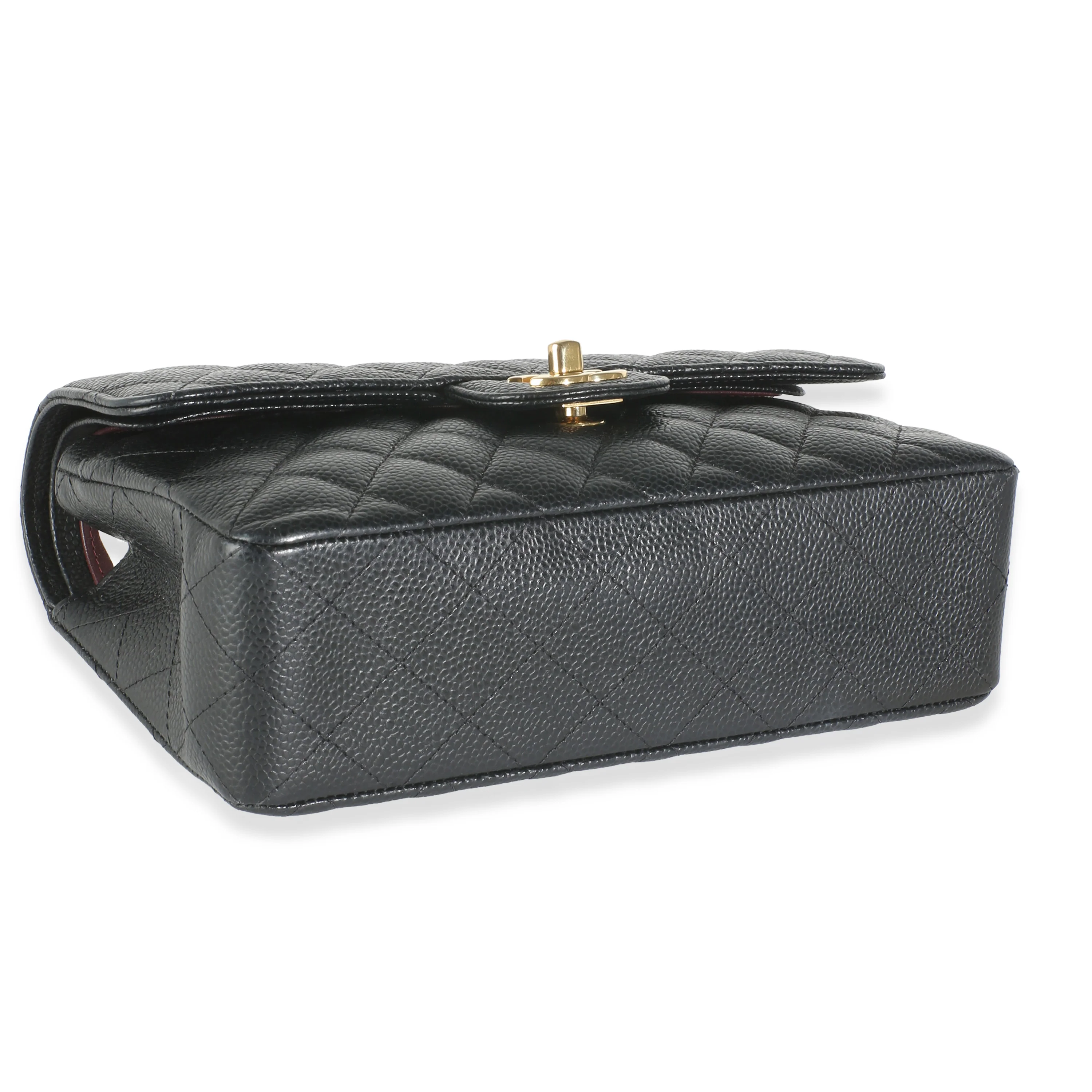 Black Quilted Caviar Small Classic Double Flap Bag - Image 8