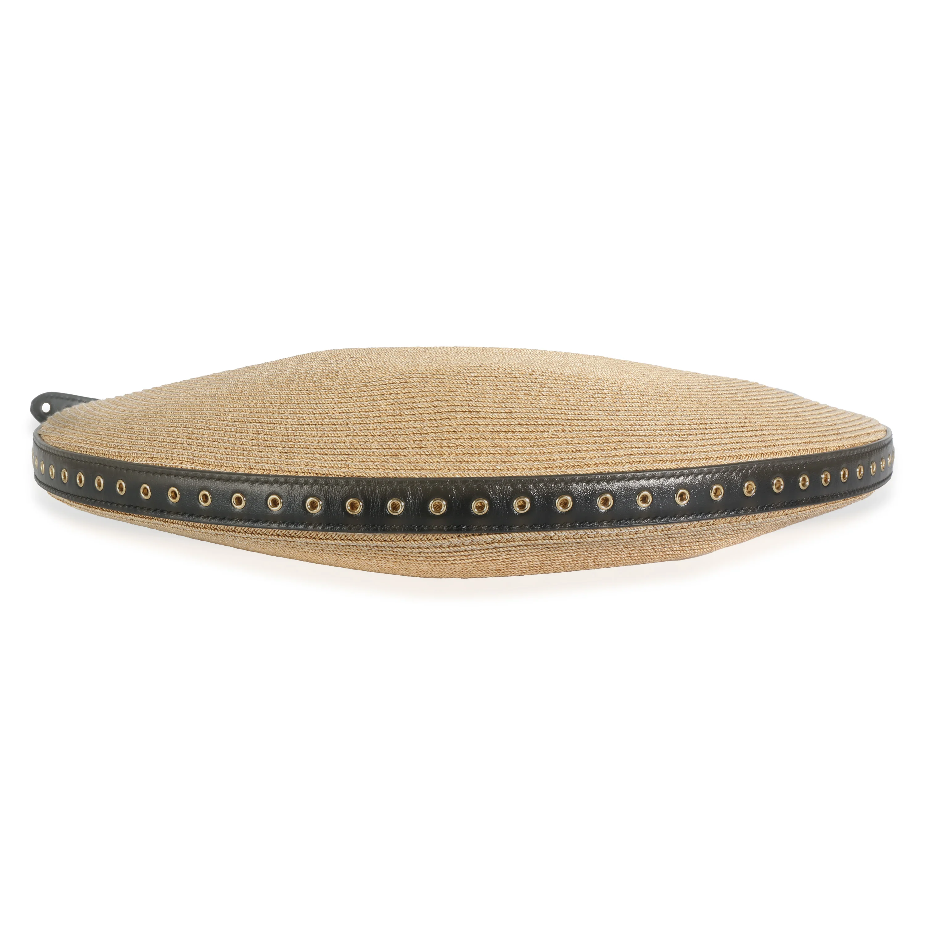 Black Beige Paper Straw One Piece Demi Lune Bag - Image 5