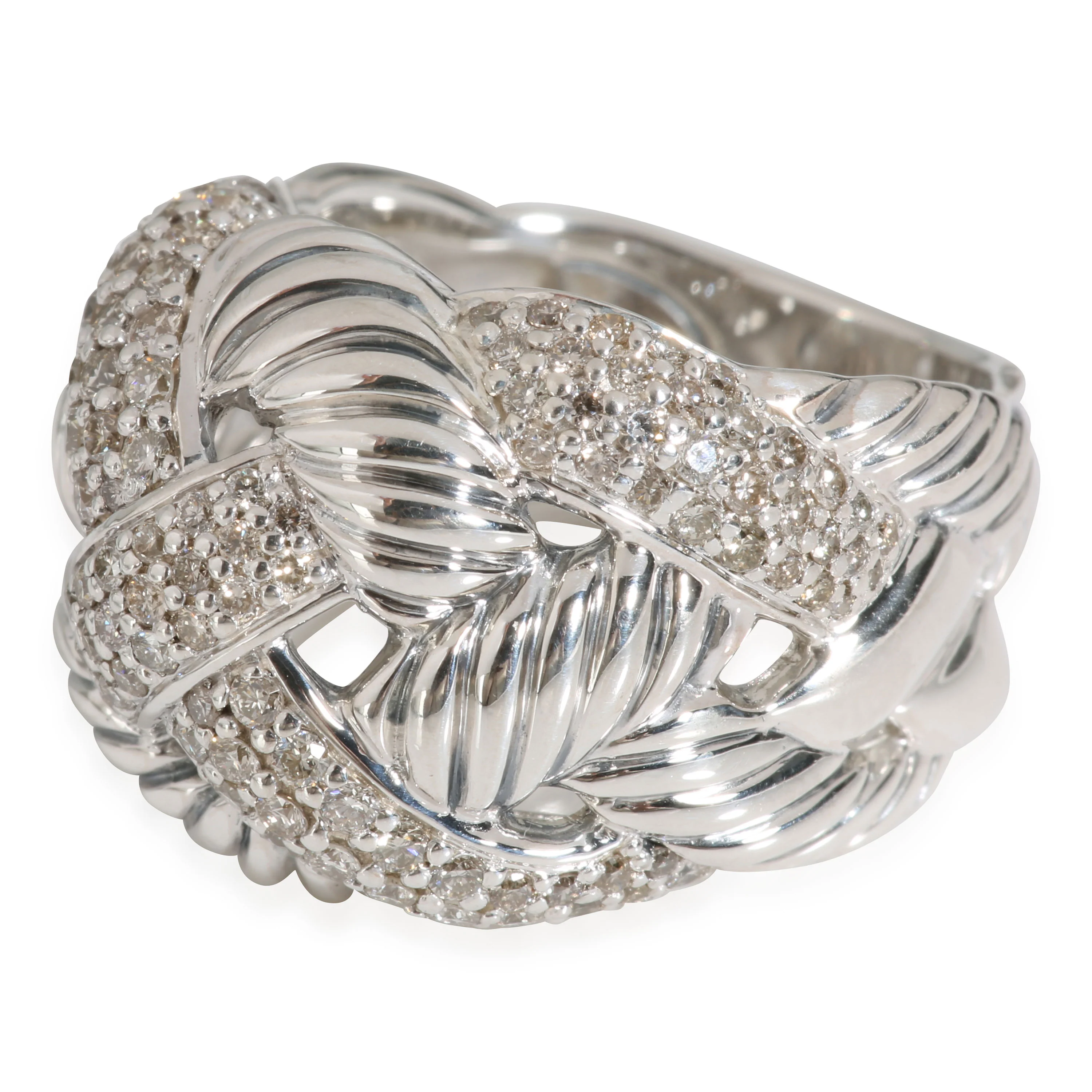 Woven Cable Ring in Sterling Silver 1.21 CTW - Image 2