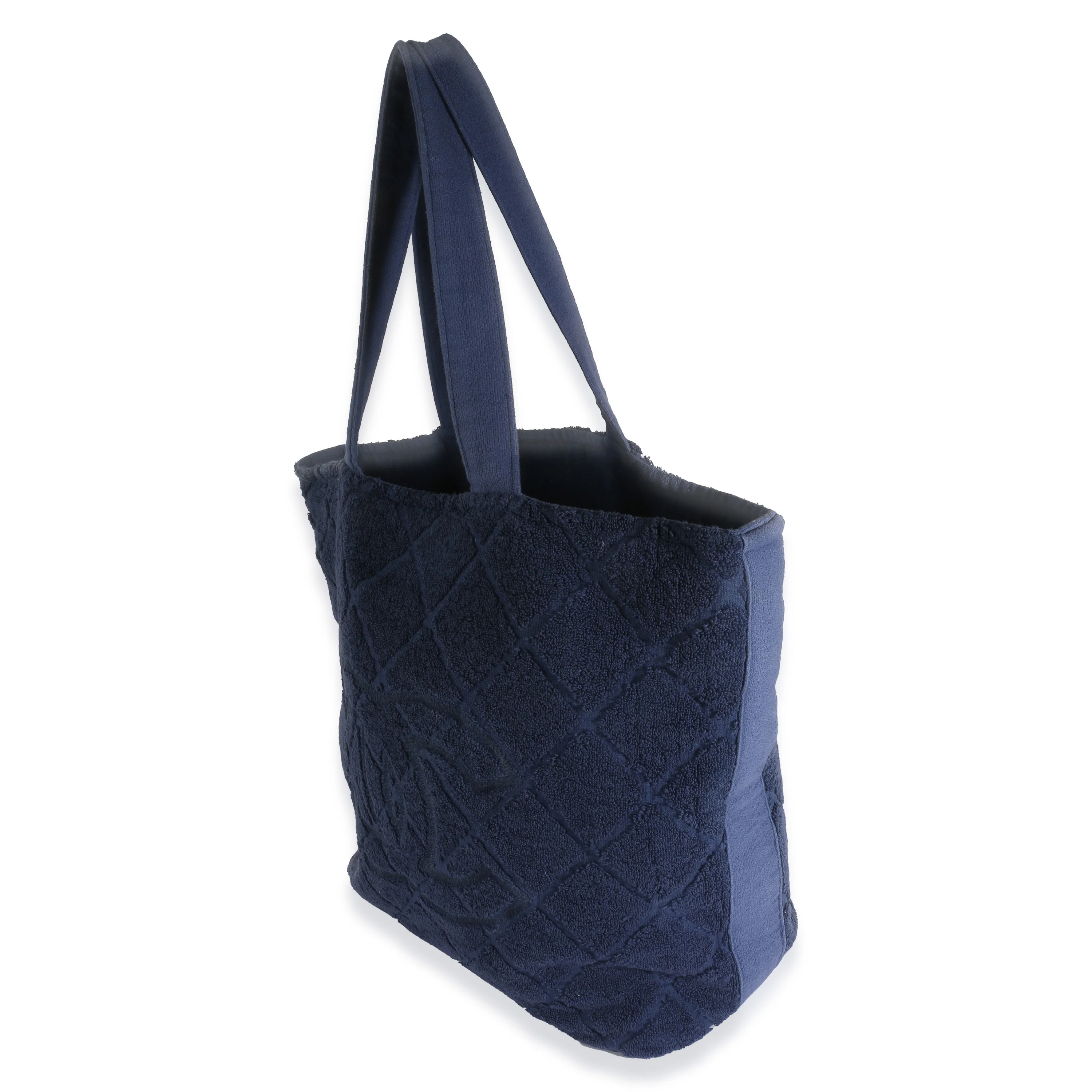 Navy Quilted Terry Cloth CC Tote - Image 3