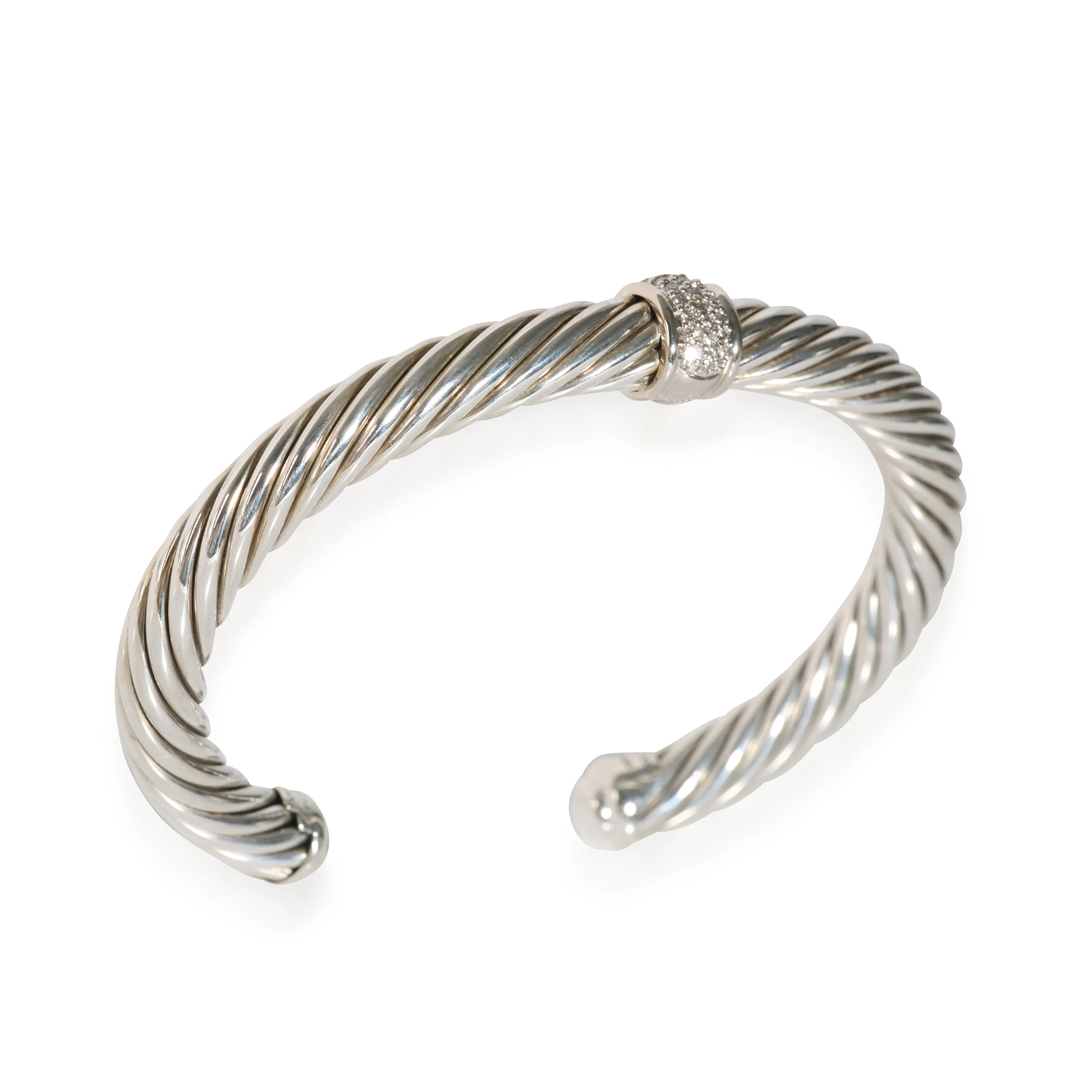 Cable Classic Bracelet in 18k Yellow Gold/Sterling Silver 0.21 CTW - Image 3