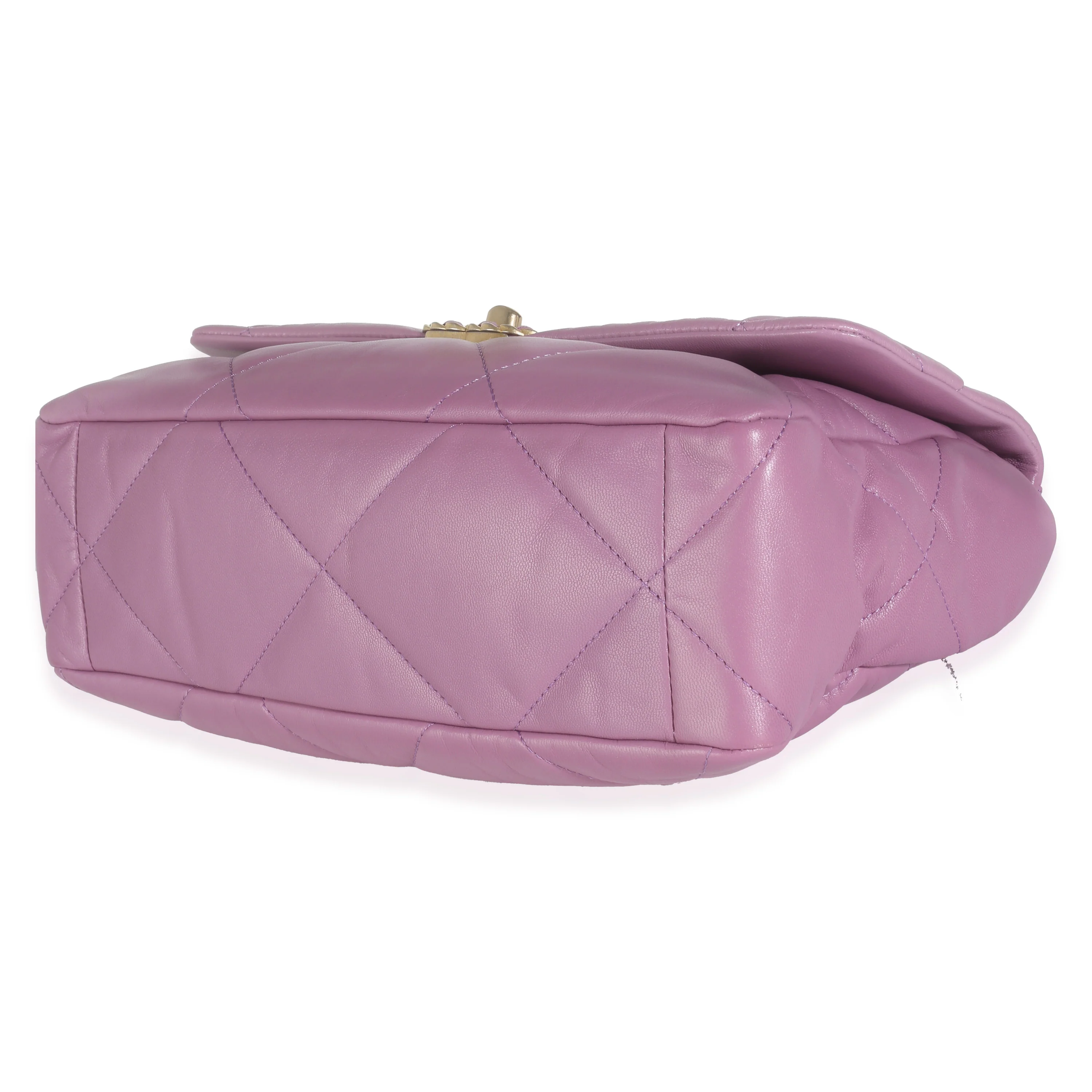 20B Purple Quilted Lambskin Large Chanel 19 Flap Bag - Image 7