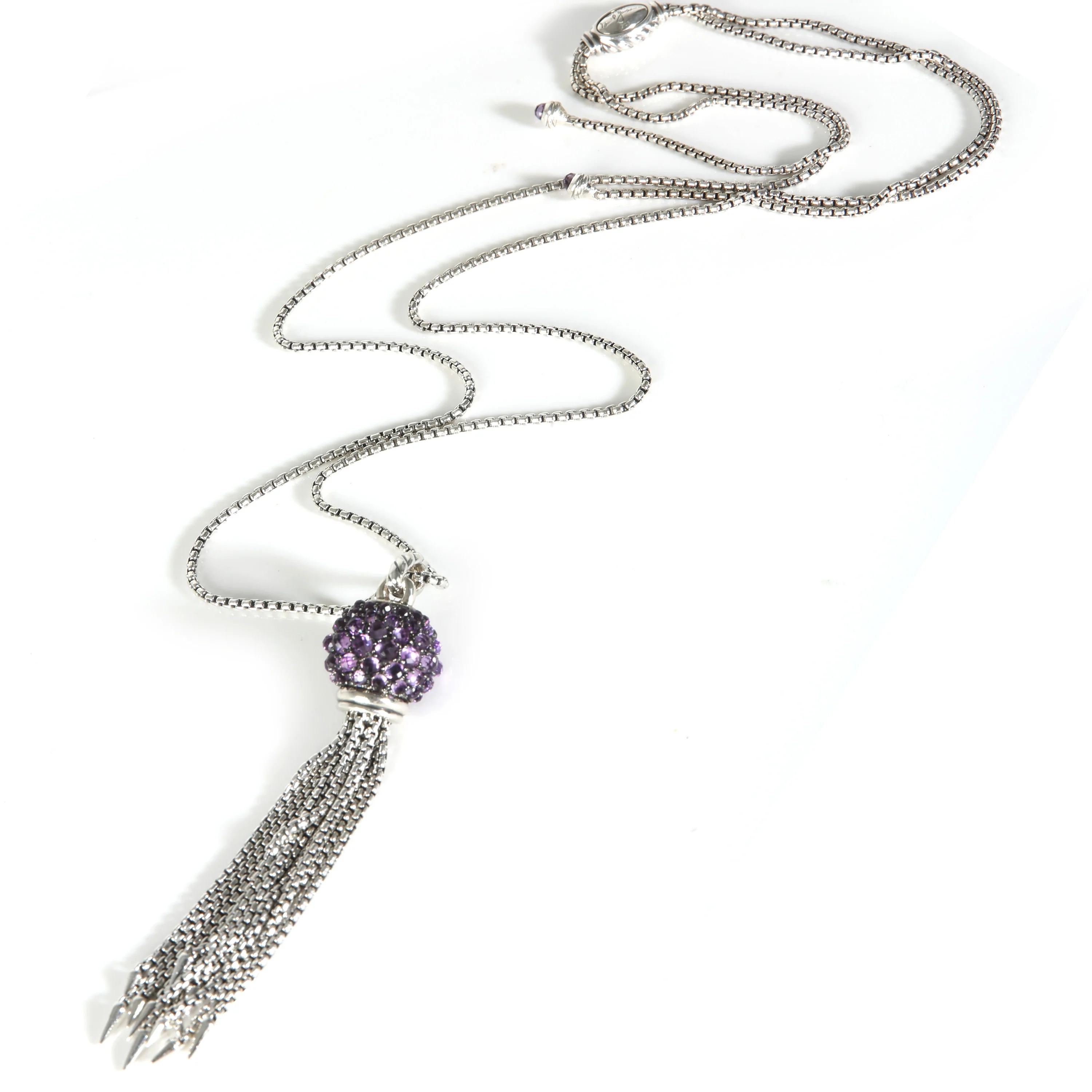 Berries Tassel Necklace With Amethyst in Sterling Silver - Image 2