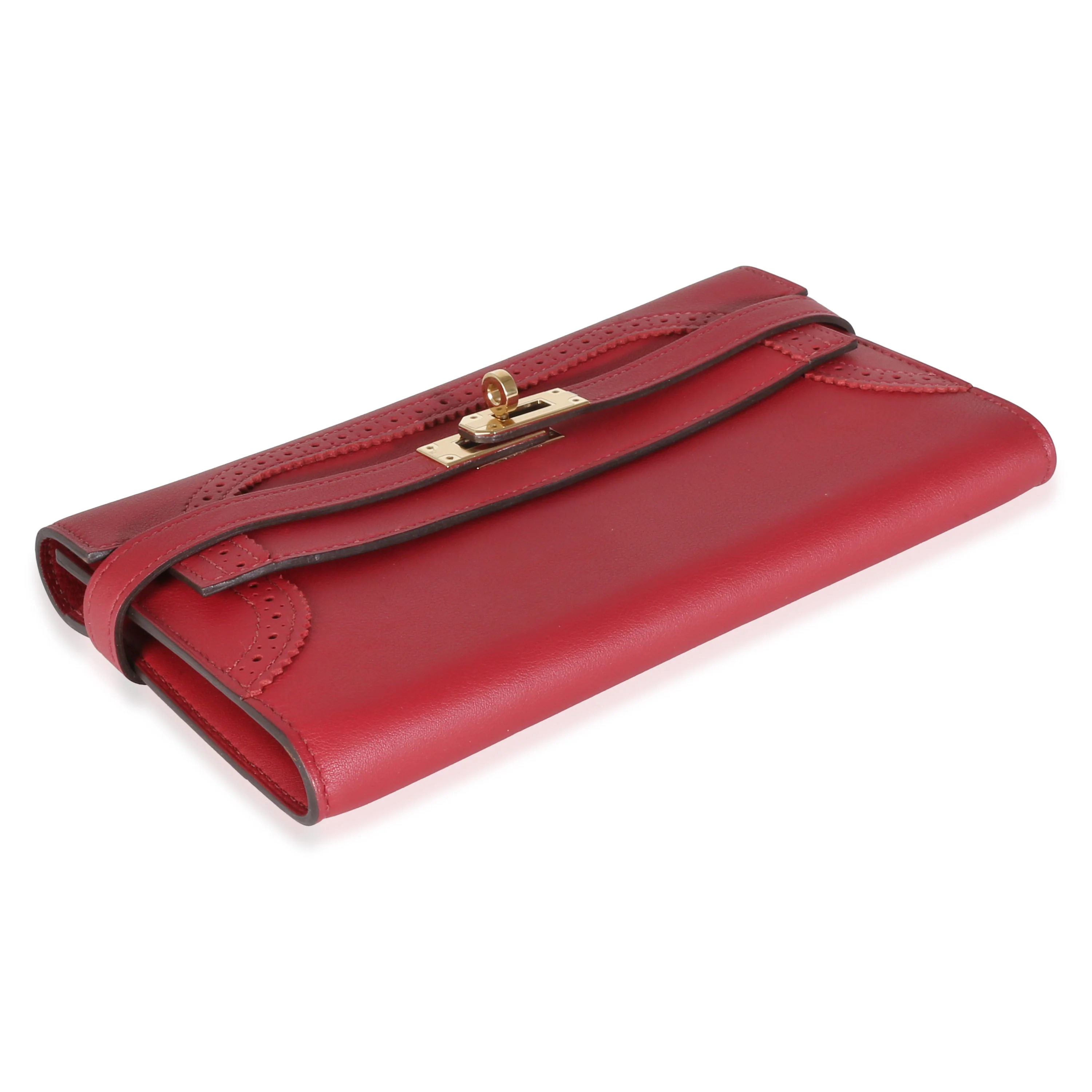 Rouge Grenat Swift Ghillies Kelly Longue Wallet GHW - Image 6