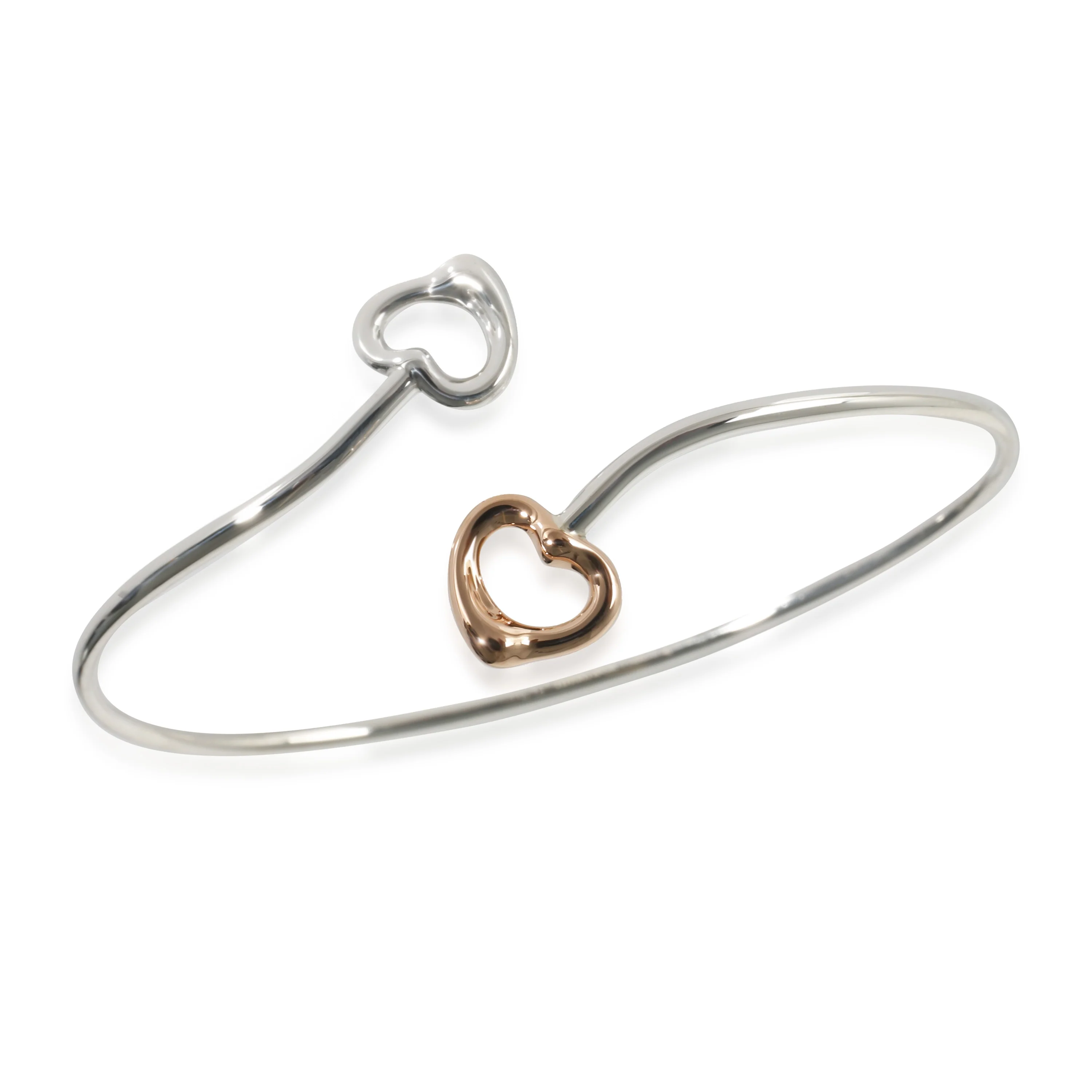 Elsa Peretti Double Open Heart Bangle in Pink Gold/Sterling Silver - Image 3