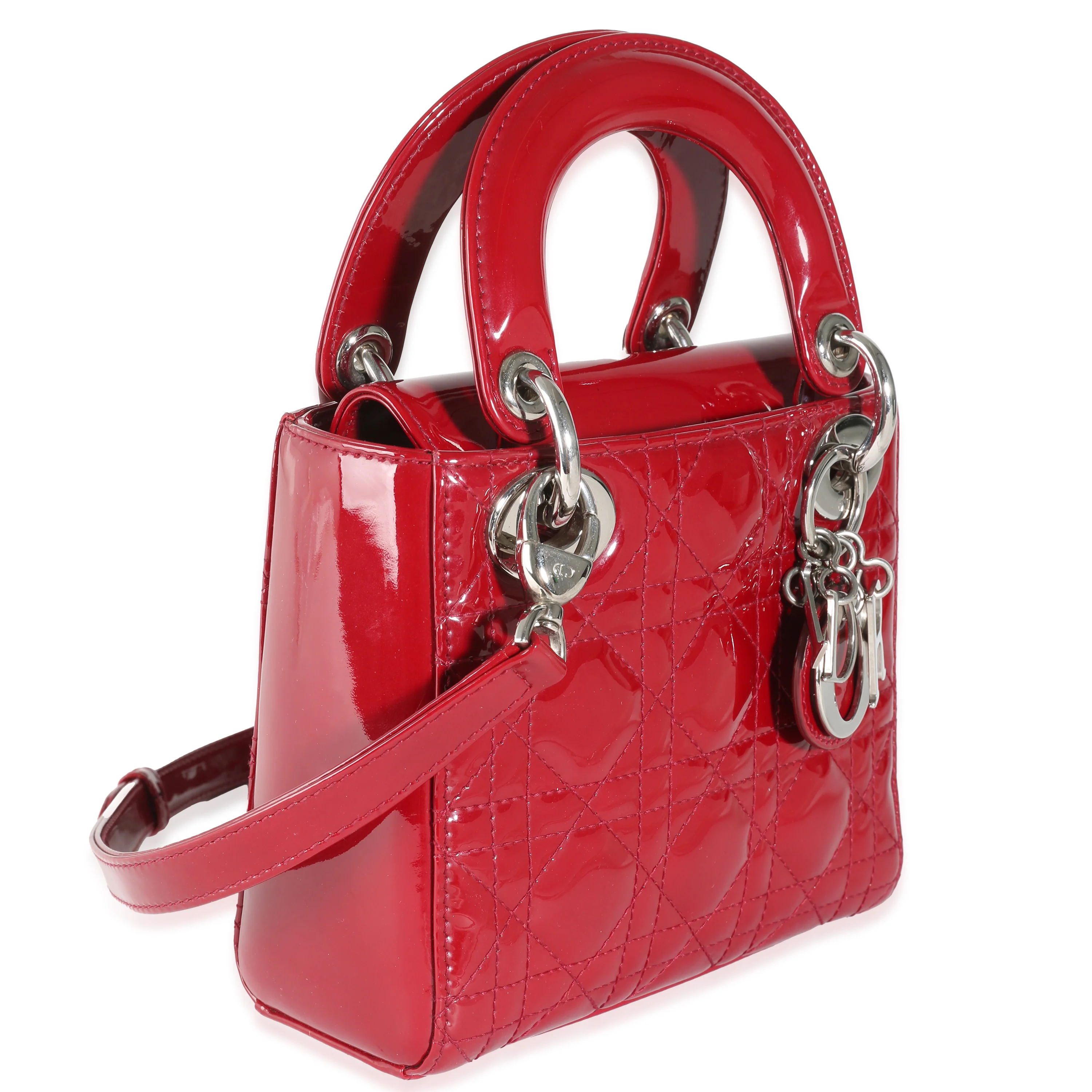 Red Patent Cannage Mini Lady Dior - Image 3