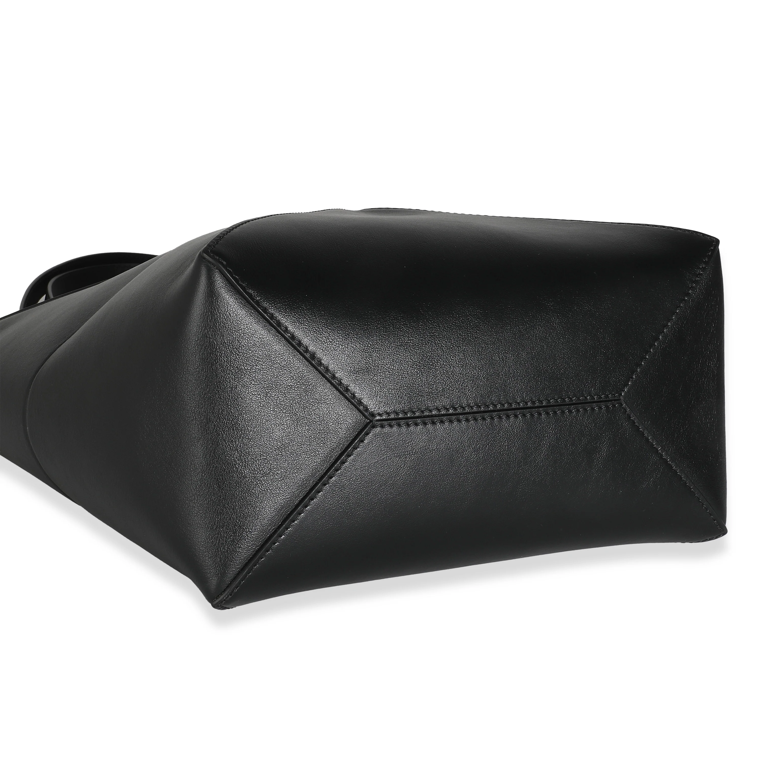 Black Calfskin Medium Puzzle Fold Tote - Image 6