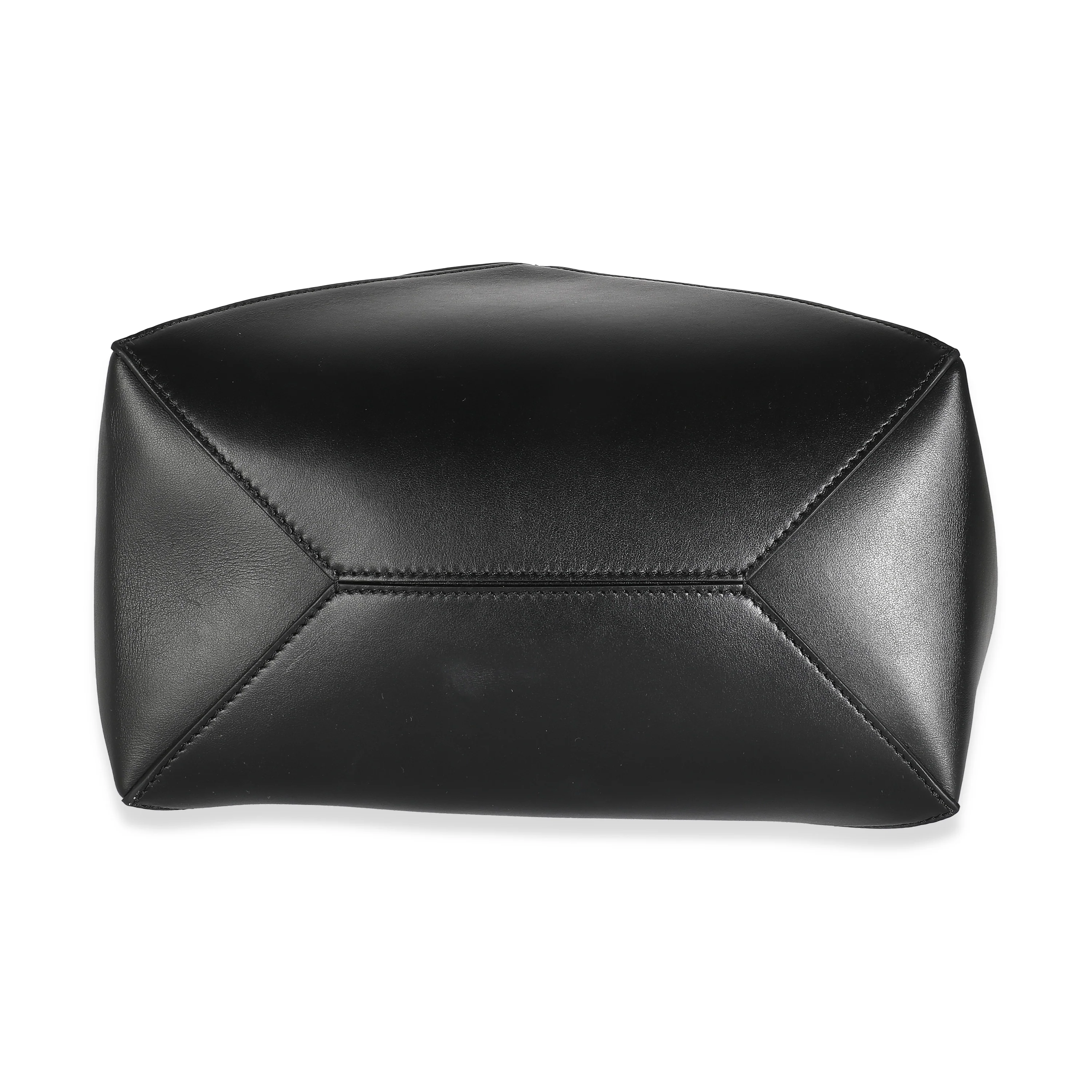 Black Shiny Calfskin Medium Puzzle Fold Tote - Image 5