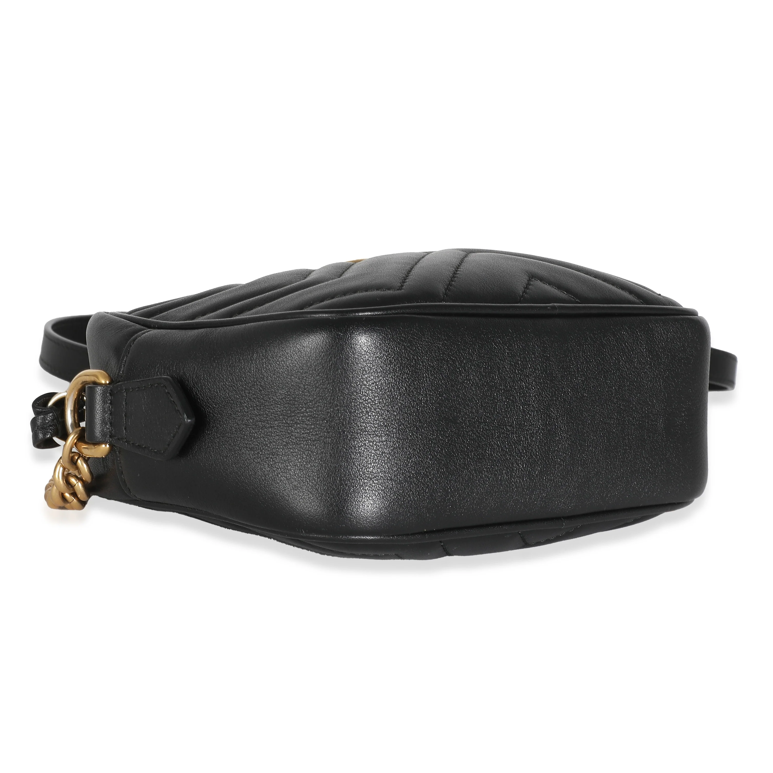 Black Matelasse Chevron Mini GG Marmont Camera Bag - Image 6