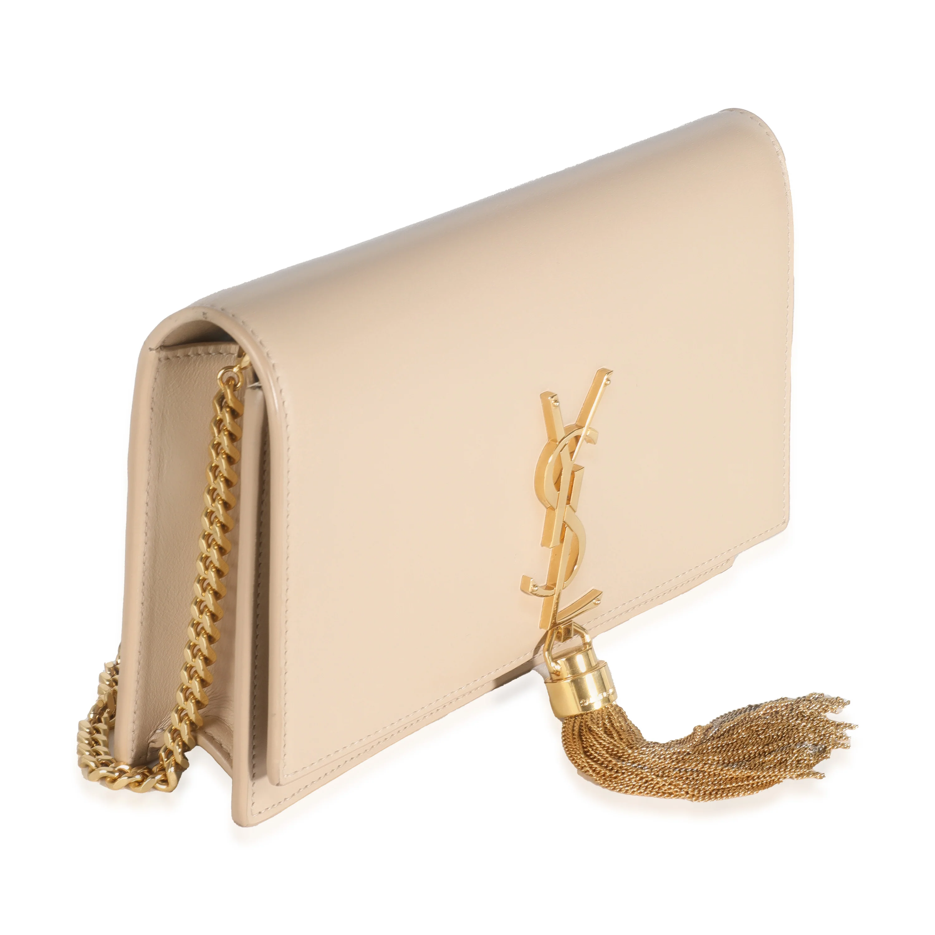 Beige Smooth Calfskin Kate Tassel Chain Wallet - Image 3