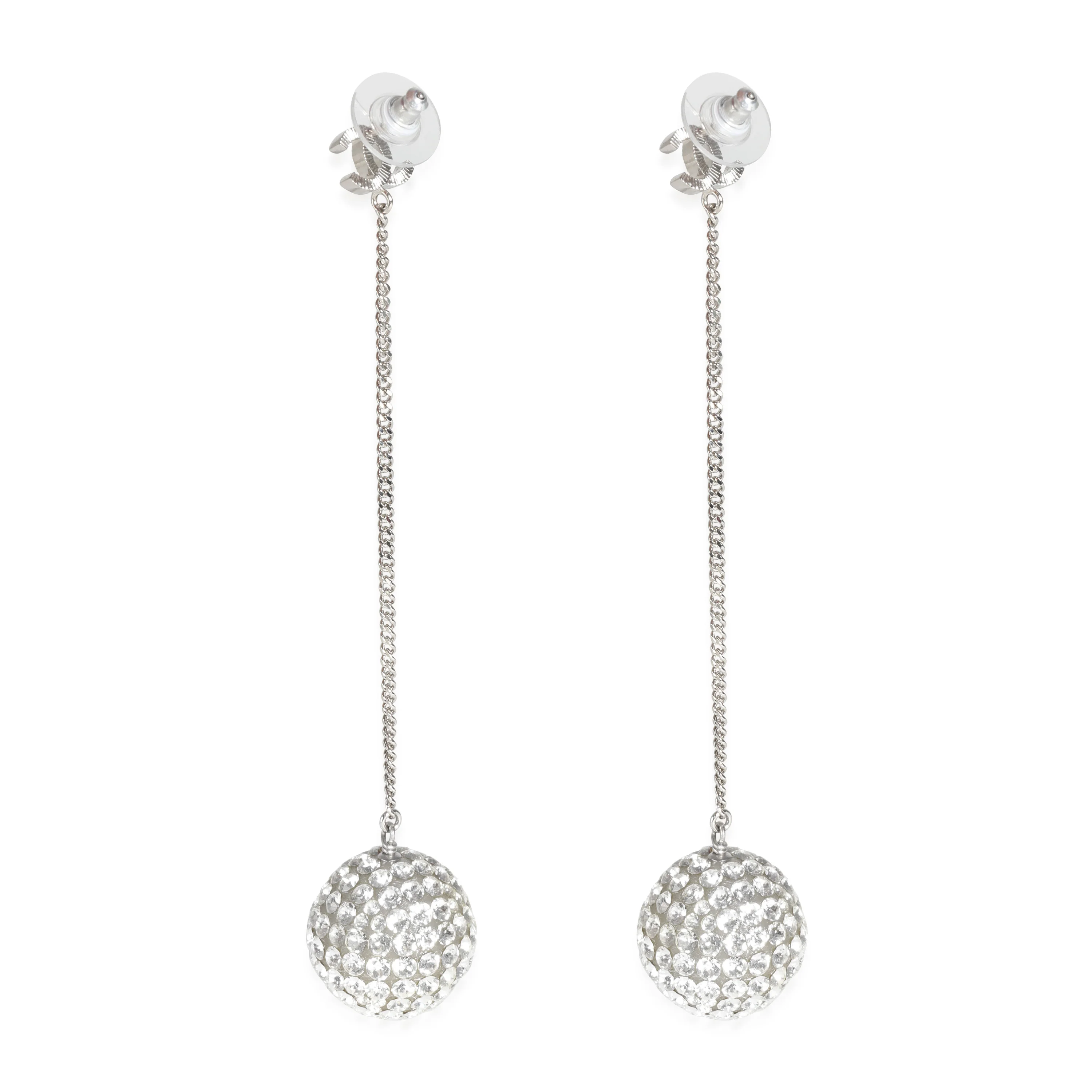 2018 Strass Ball Drop Palladium Plated Earring - Image 3