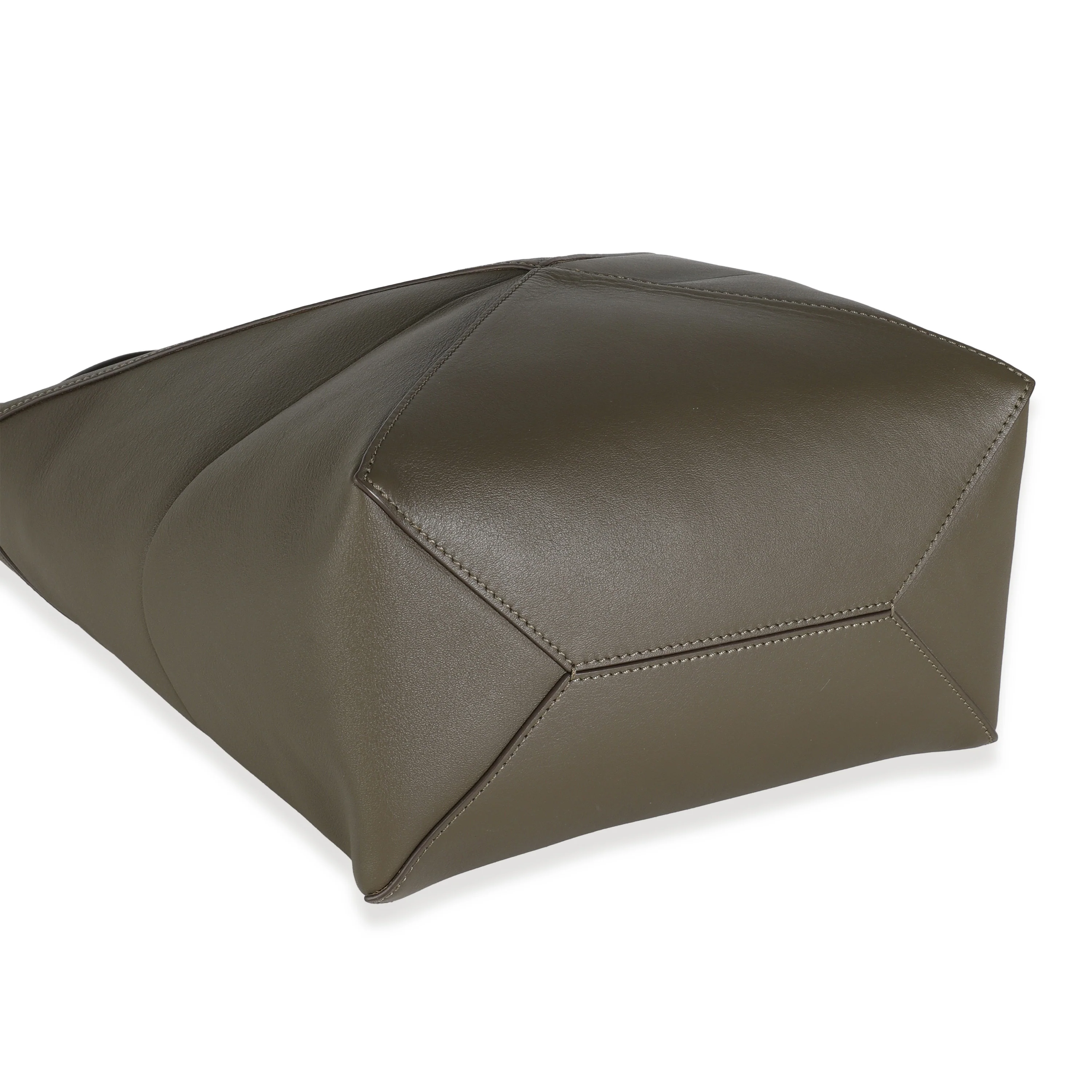 Khaki Shiny Calfskin Medium Puzzle Tote - Image 6