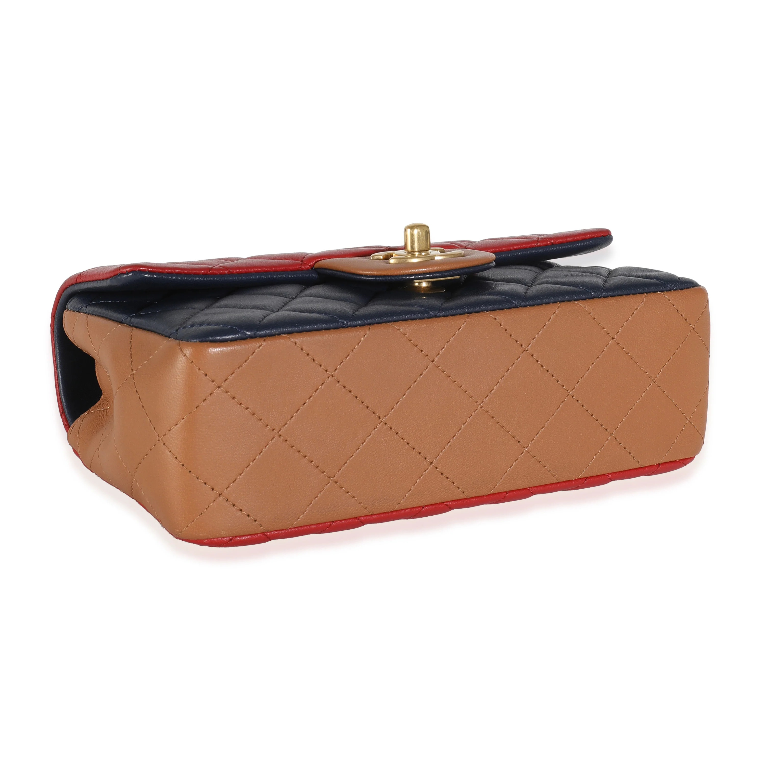 Tri-Colour Quilted Lambskin Mini Rectangular Flap Bag - Image 6
