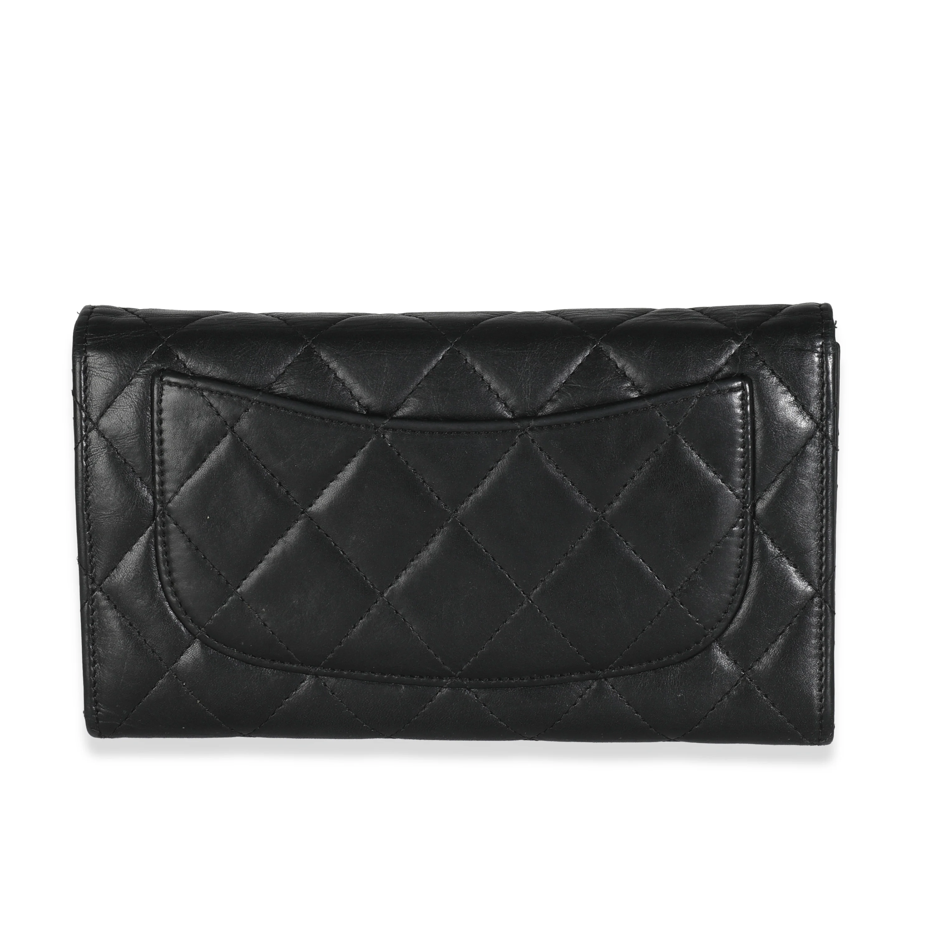 Black Quilted Lambskin Reissue Flap Wallet - Image 4