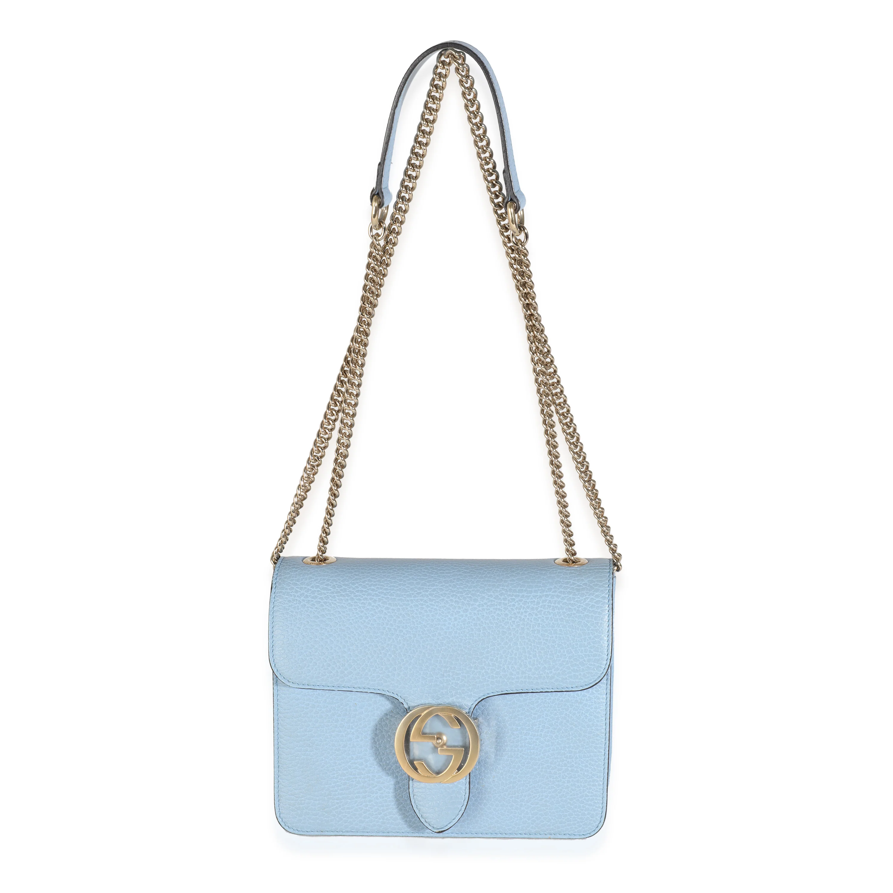 Mineral Blue Dollar Calfskin Small Interlocking G Shoulder Bag - Image 7