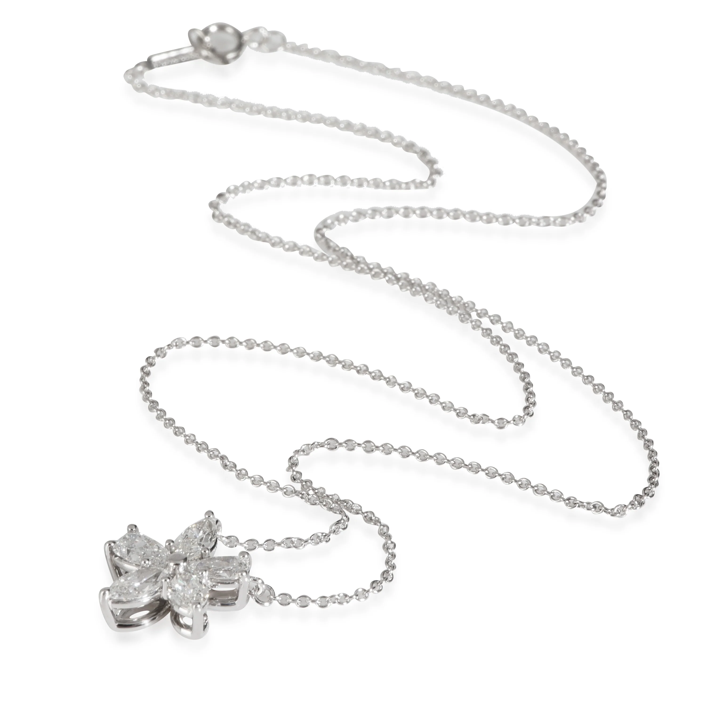 Victoria Mixed Cluster Pendant in Platinum 0.88 CTW, Large - Image 2