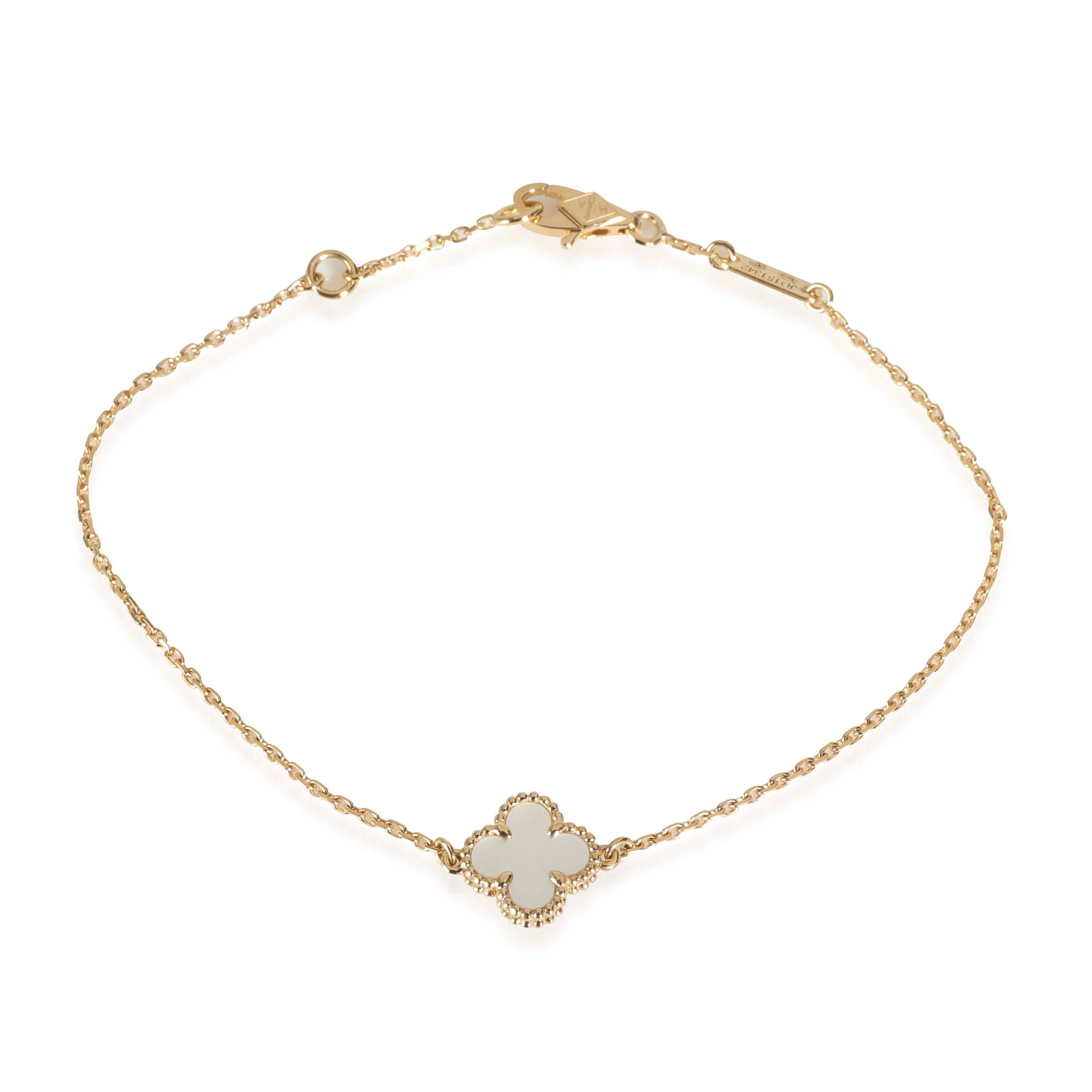 Alhambra Mother Of Pearl Bracelet in 18k Yellow Gold