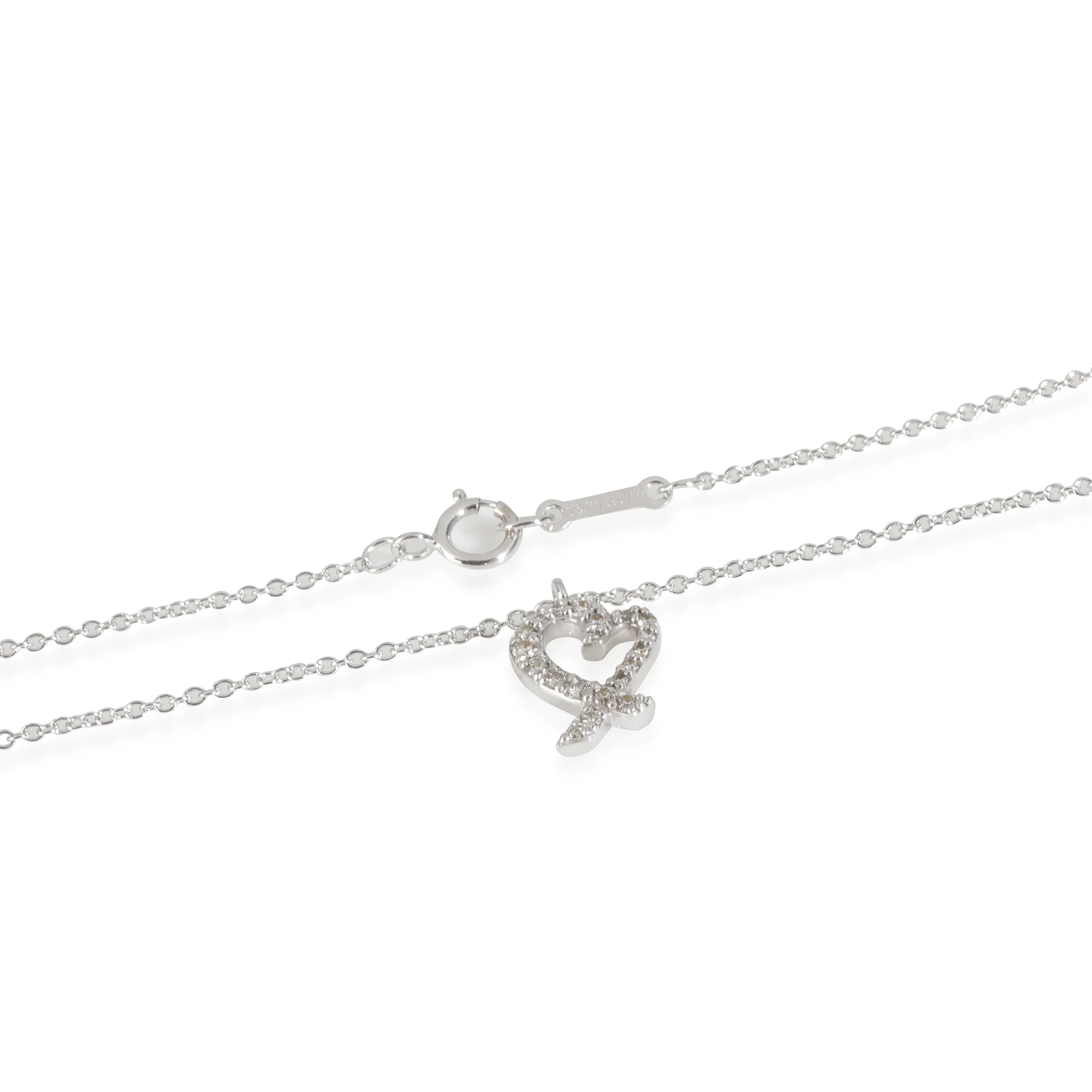 Paloma Picasso Loving Heart Mini Pendant in 18k White Gold 0.1 CTW - Image 3