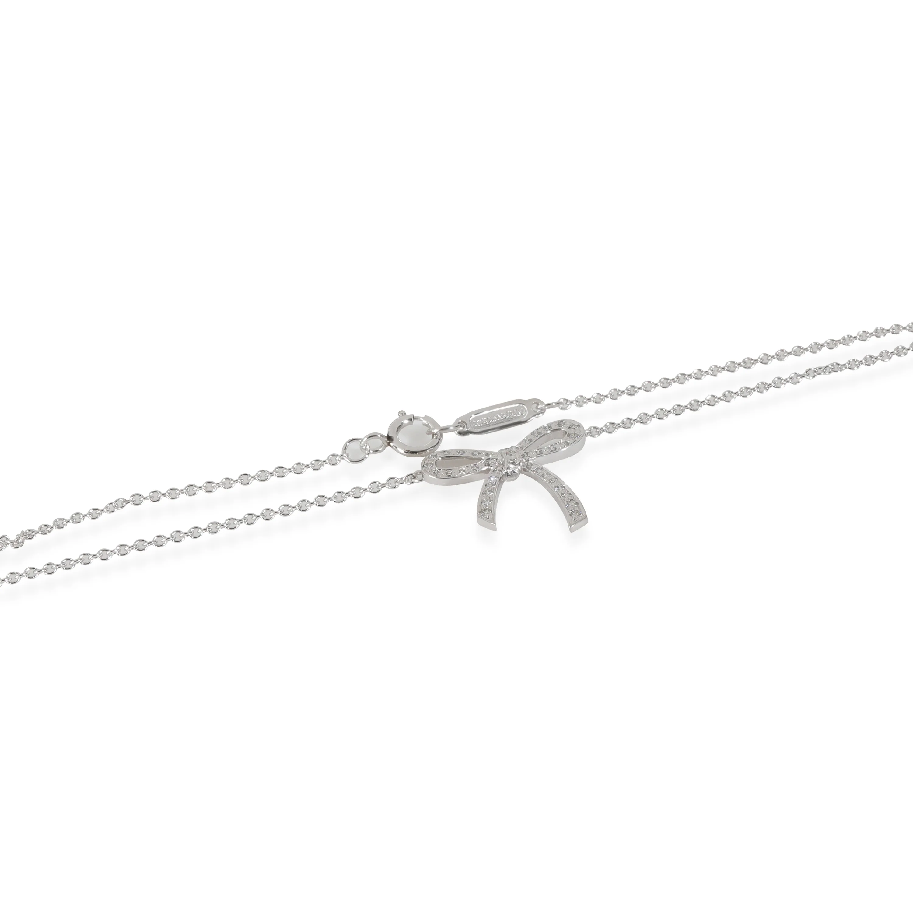 Diamond Bow Pendant in Platinum 0.27 CTW - Image 3