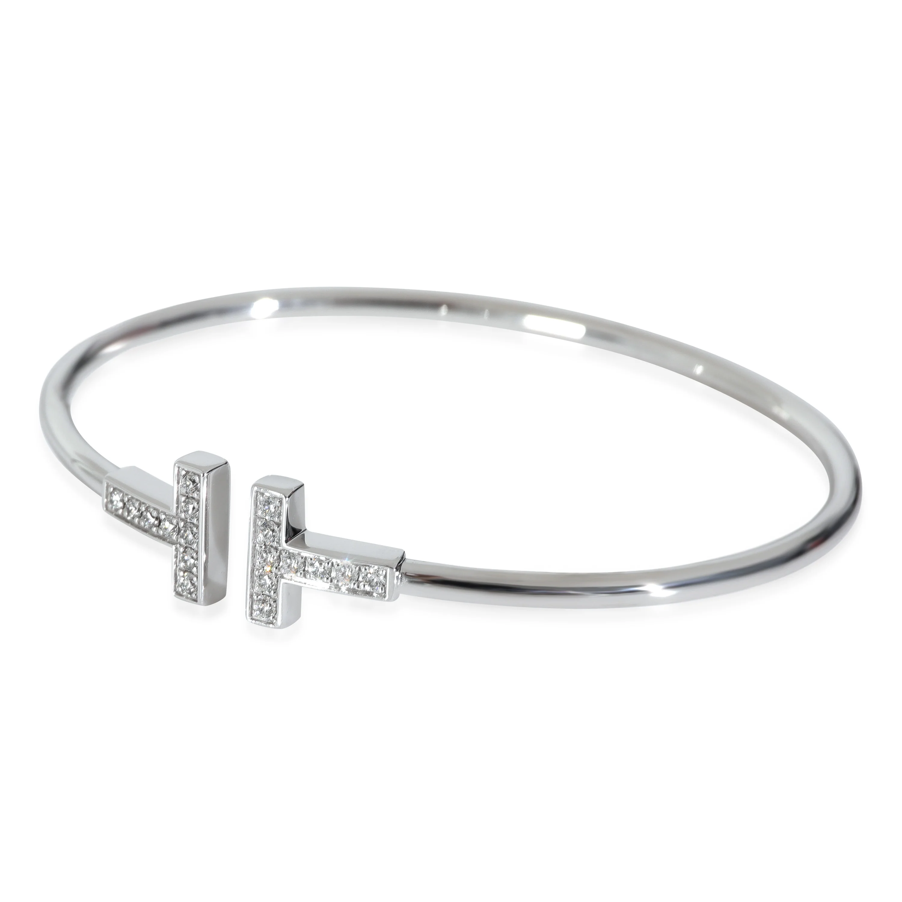 Tiffany T Diamond Bracelet in 18k White Gold 0.24 CTW - Image 2
