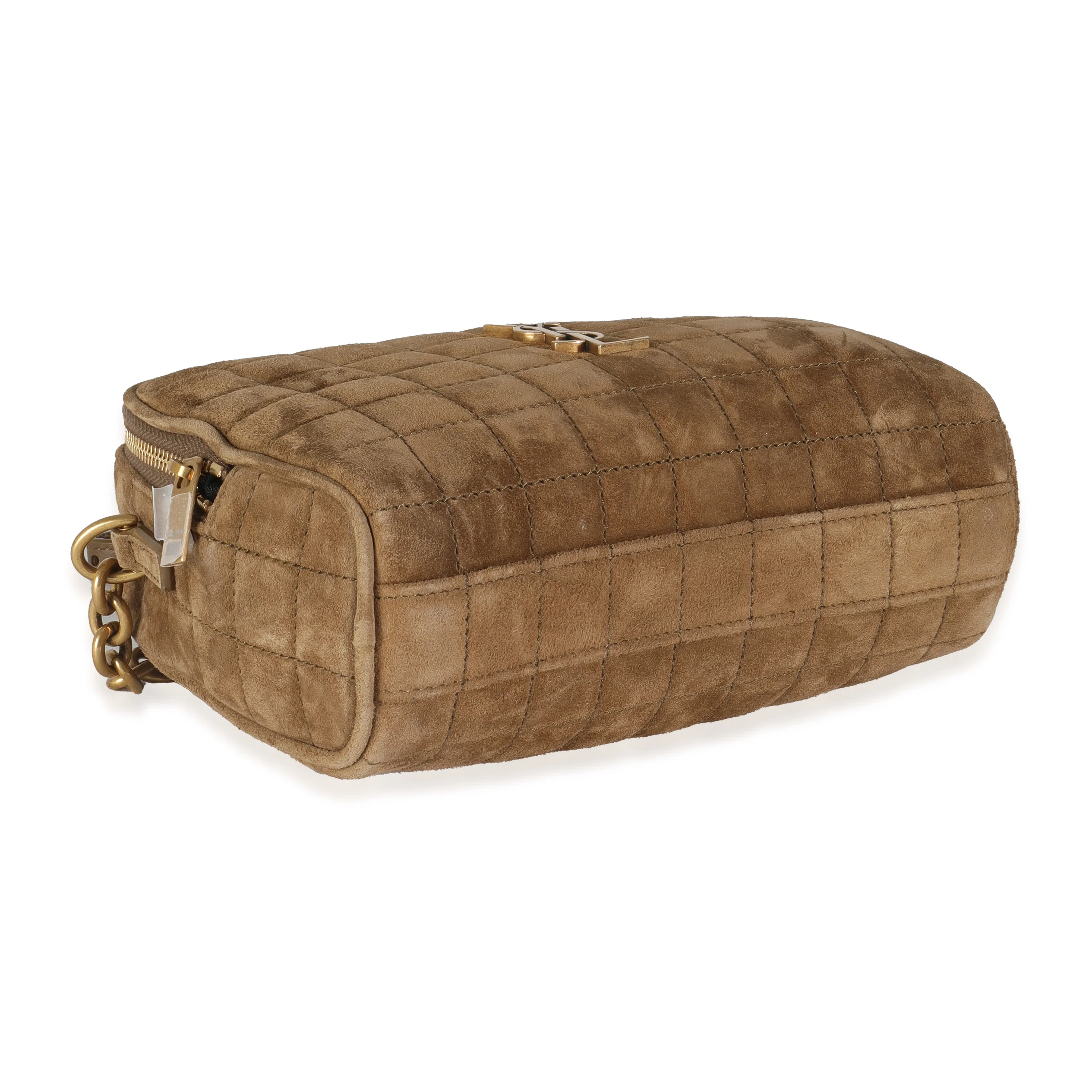 Golden Leaf Suede Cassandre Carre Camera Bag - Image 6