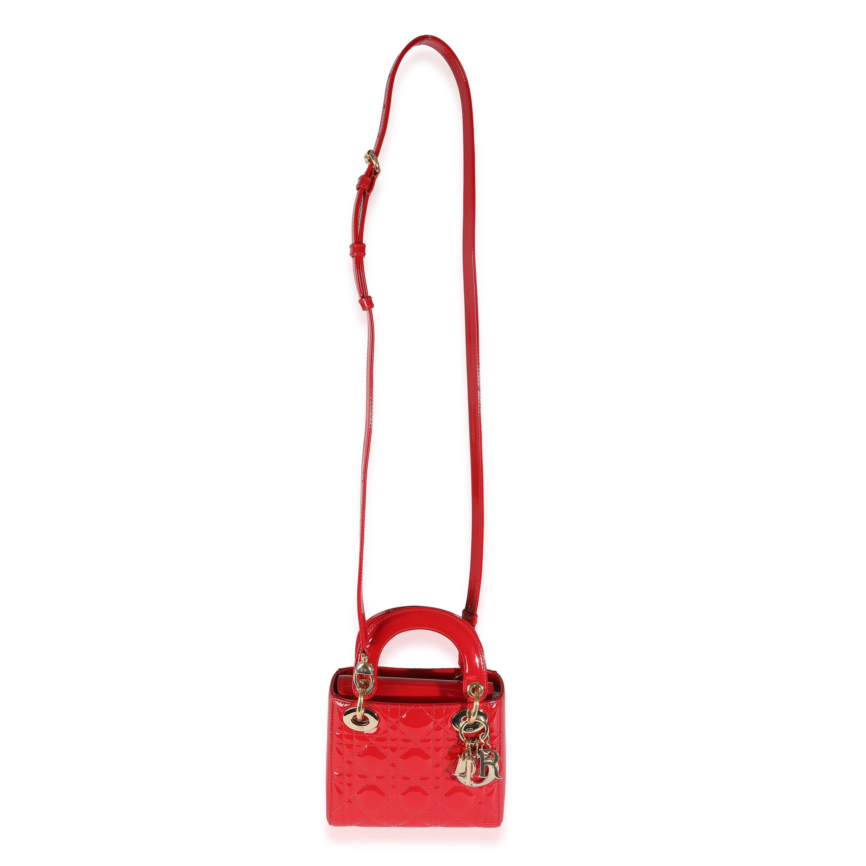 Red Patent Cannage Mini Lady Dior - Image 8