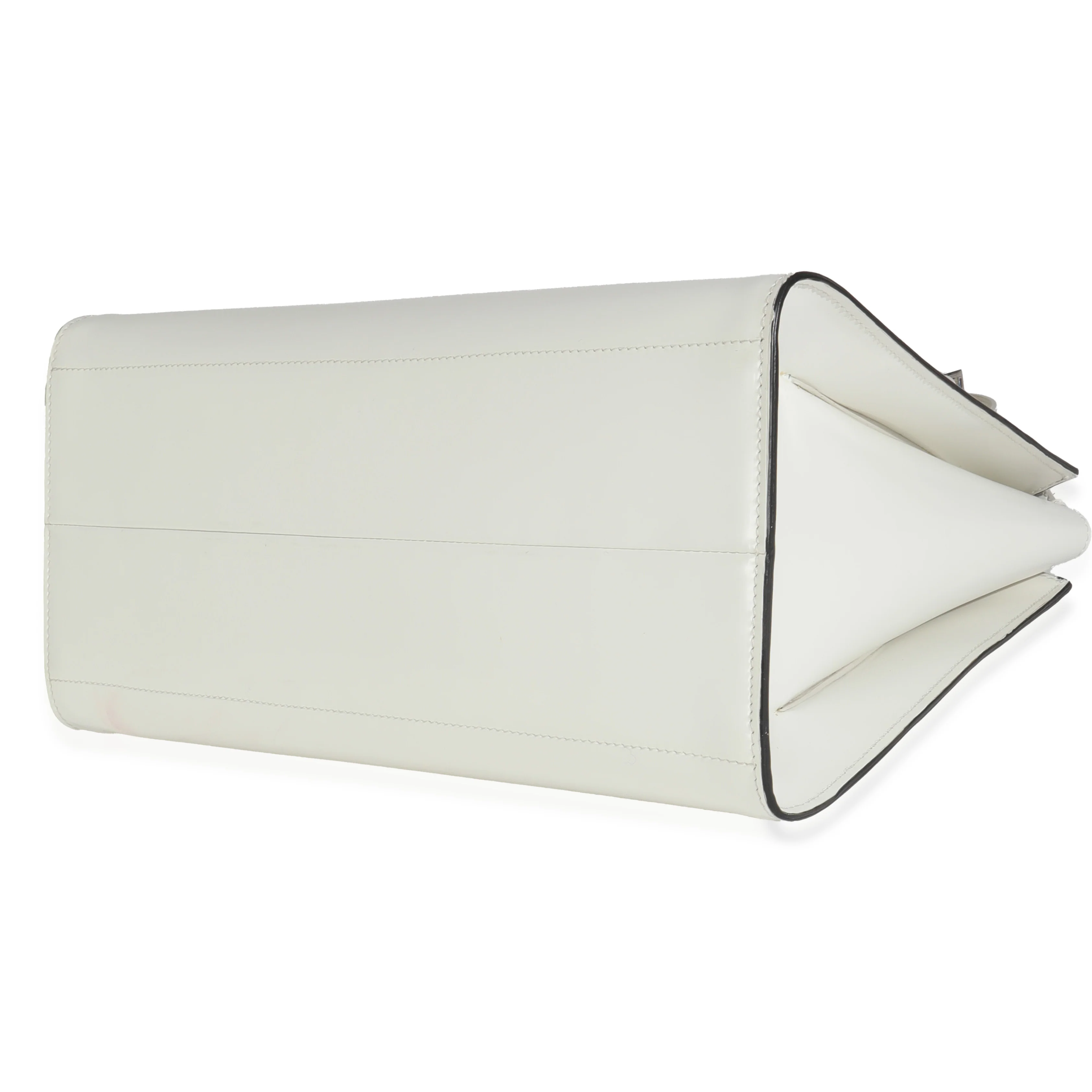 White Spazzolato Trapeze Logo Plaque Tote - Image 7