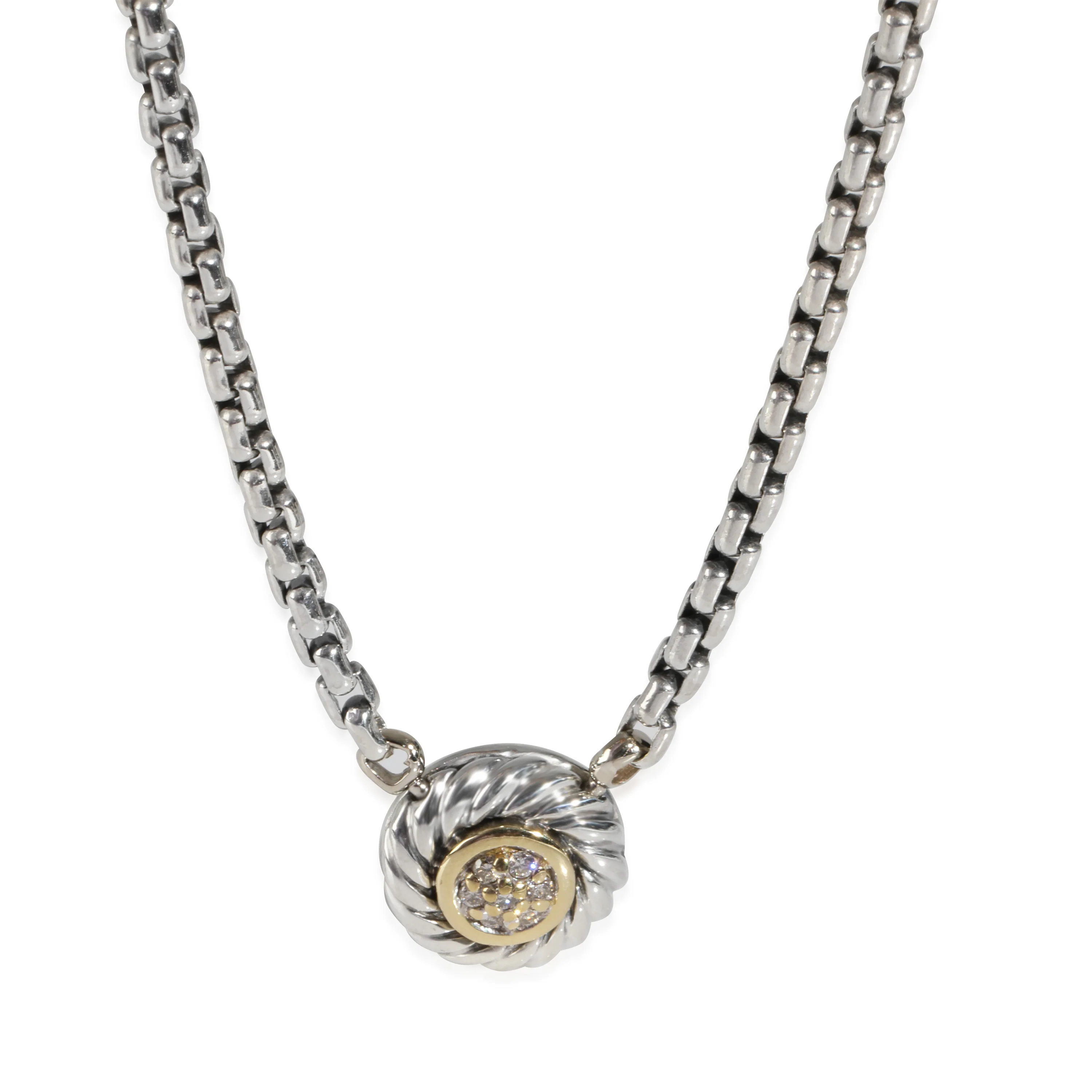 Yellow Gold & Sterling Silver Cookie Necklace