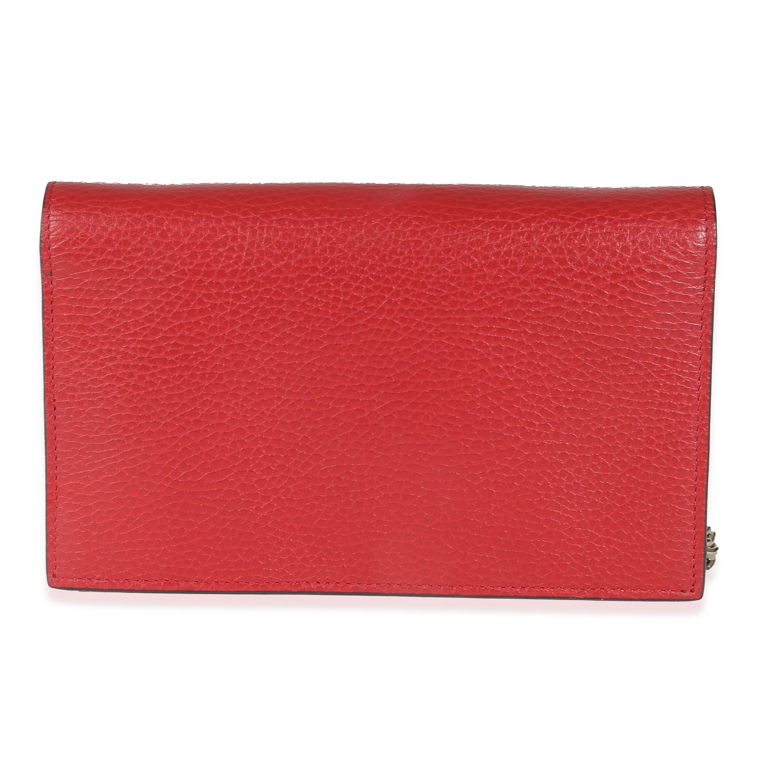 Red Dollar Calfskin Interlocking G Chain Bag - Image 4