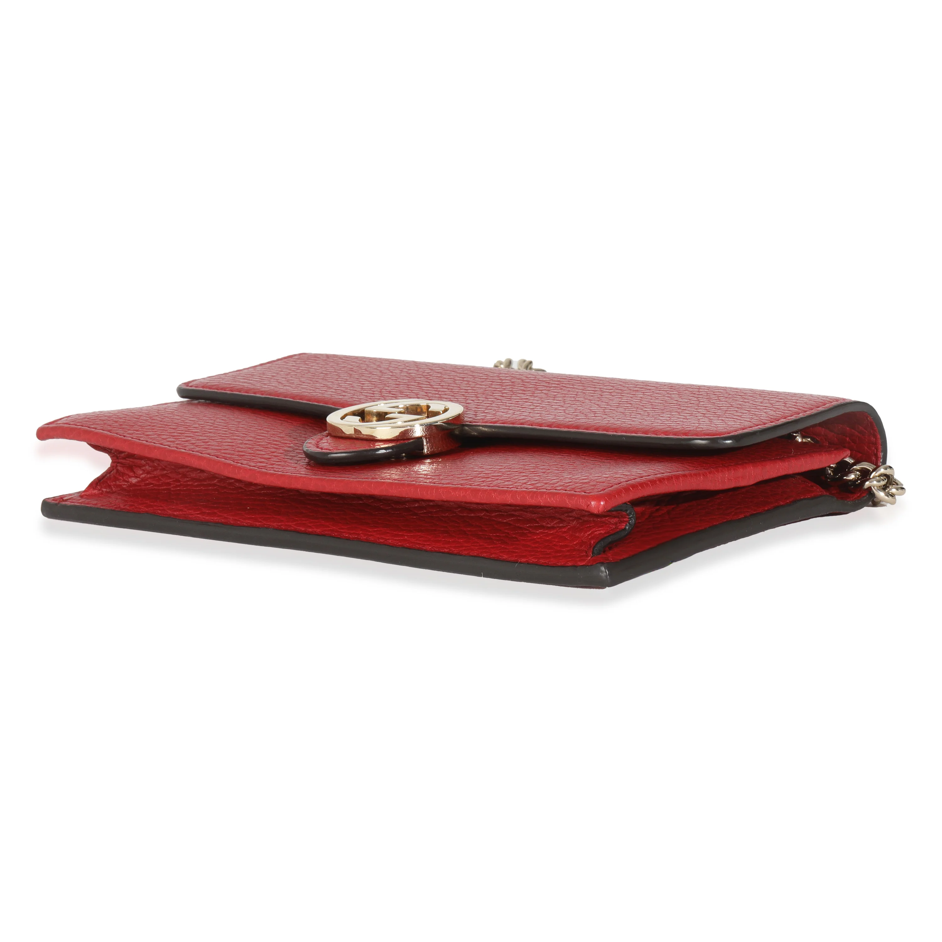 Red Dollar Calfskin Interlocking G Chain Bag - Image 7