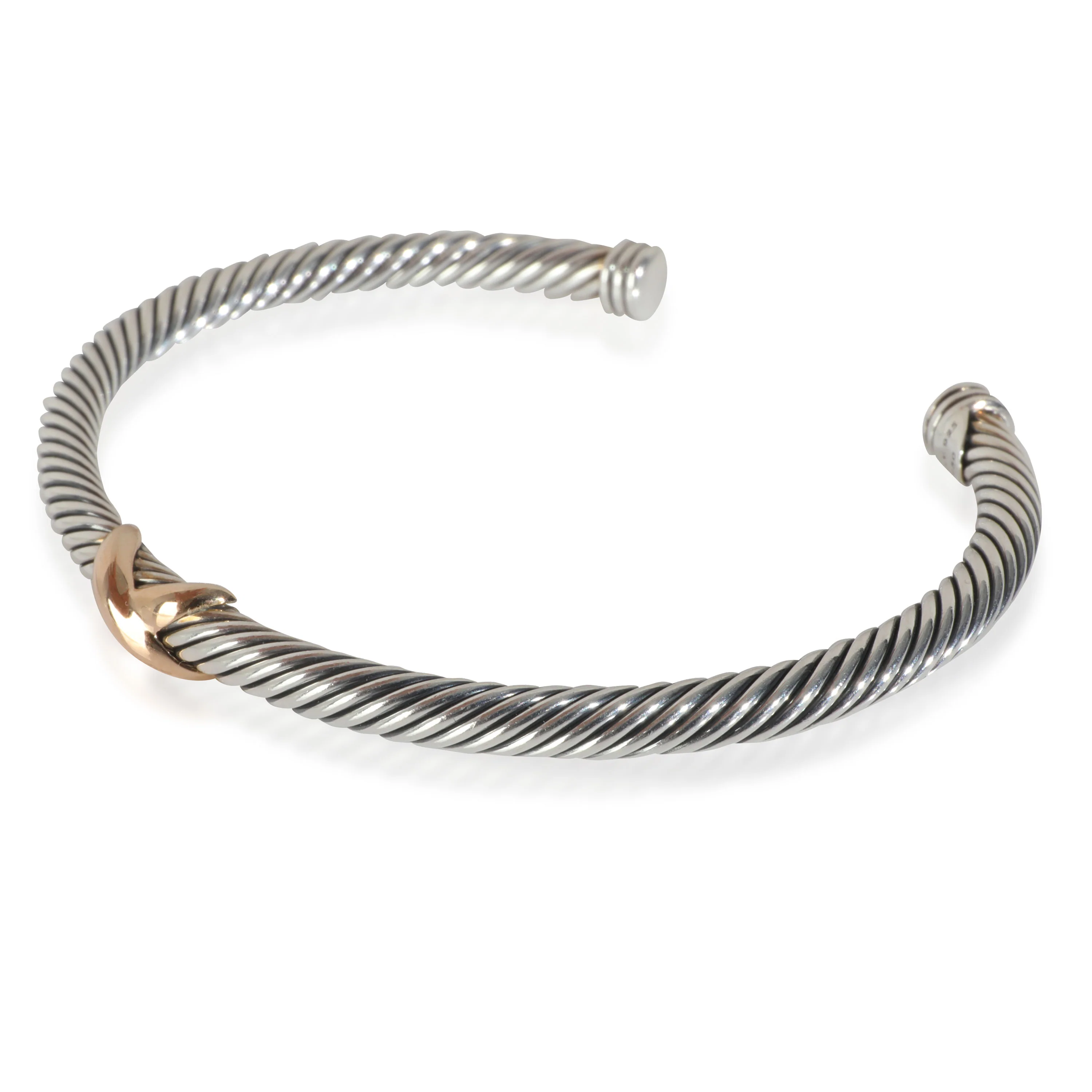Rose Gold & Sterling Silver  Cable X Bracelet - Image 2