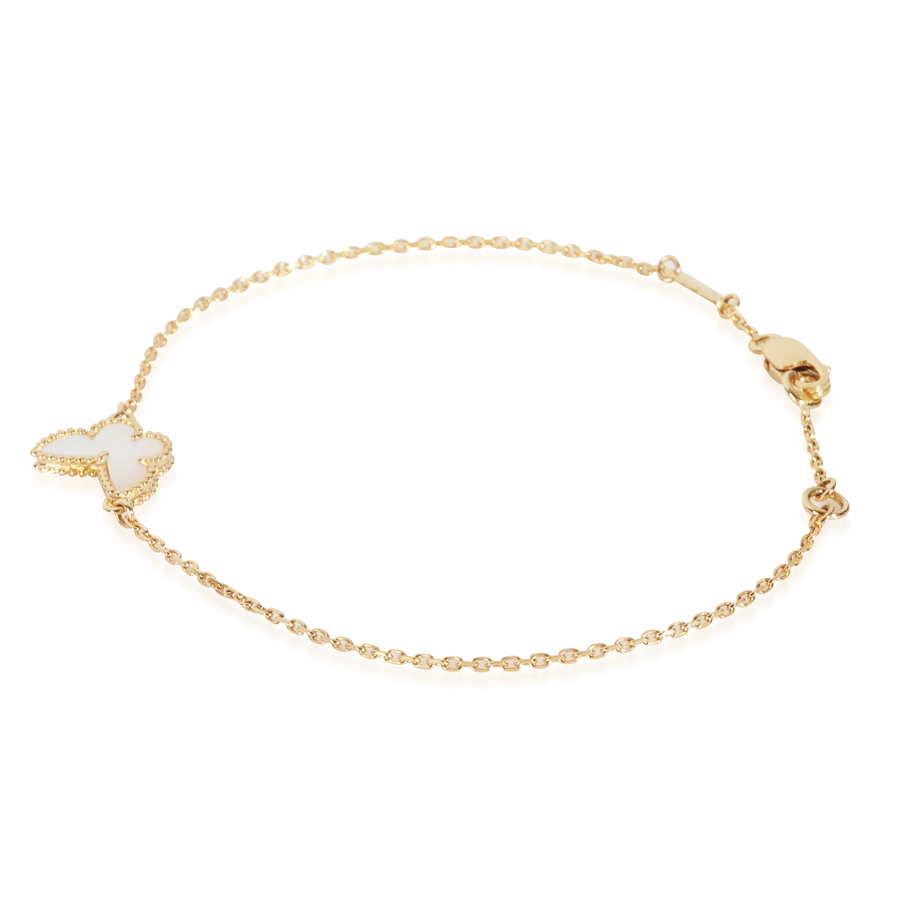 Yellow Gold Mother Of Pearl Sweet Butterfly Bracelet - Image 2