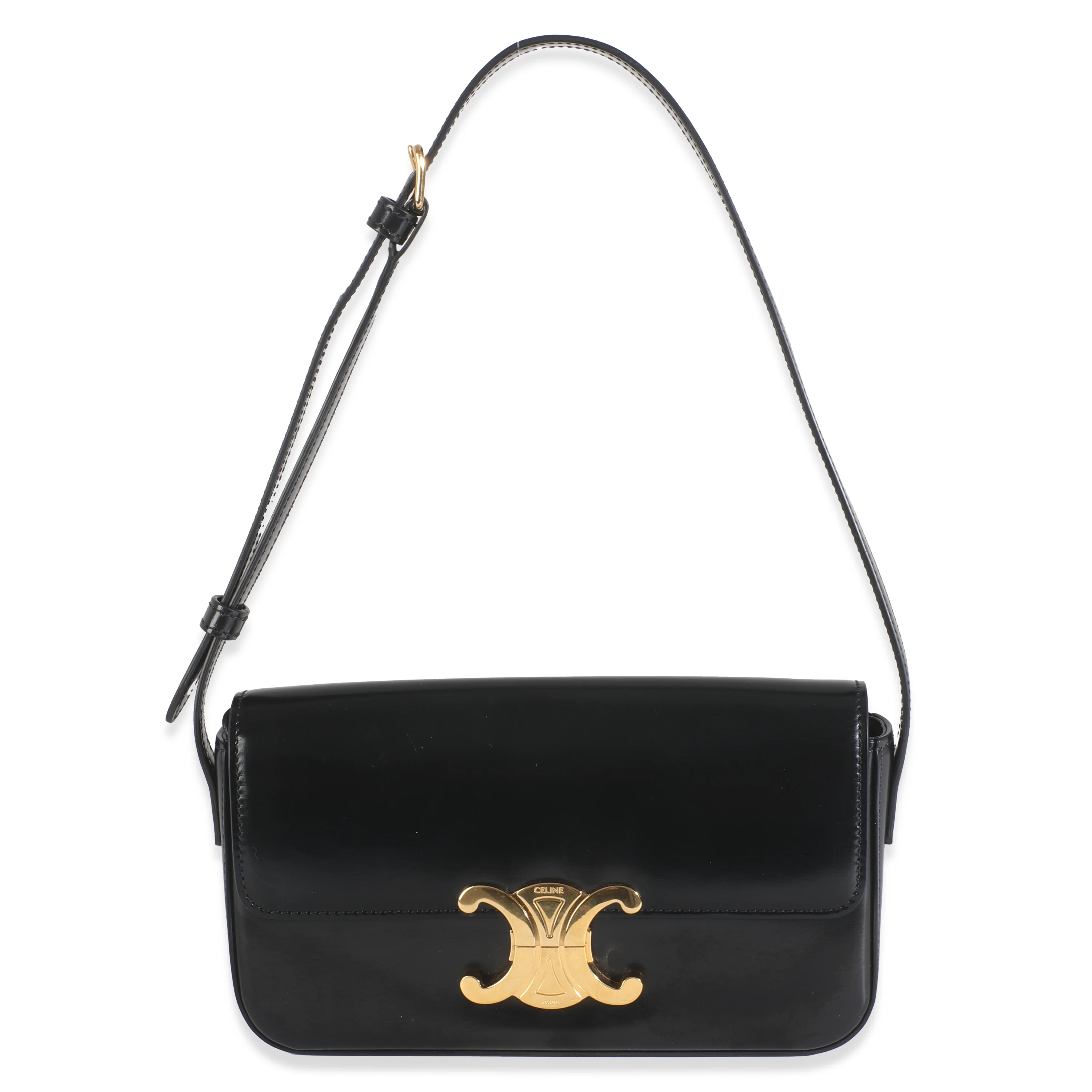 Black Shiny Calfskin Triomphe Shoulder bag - Image 2