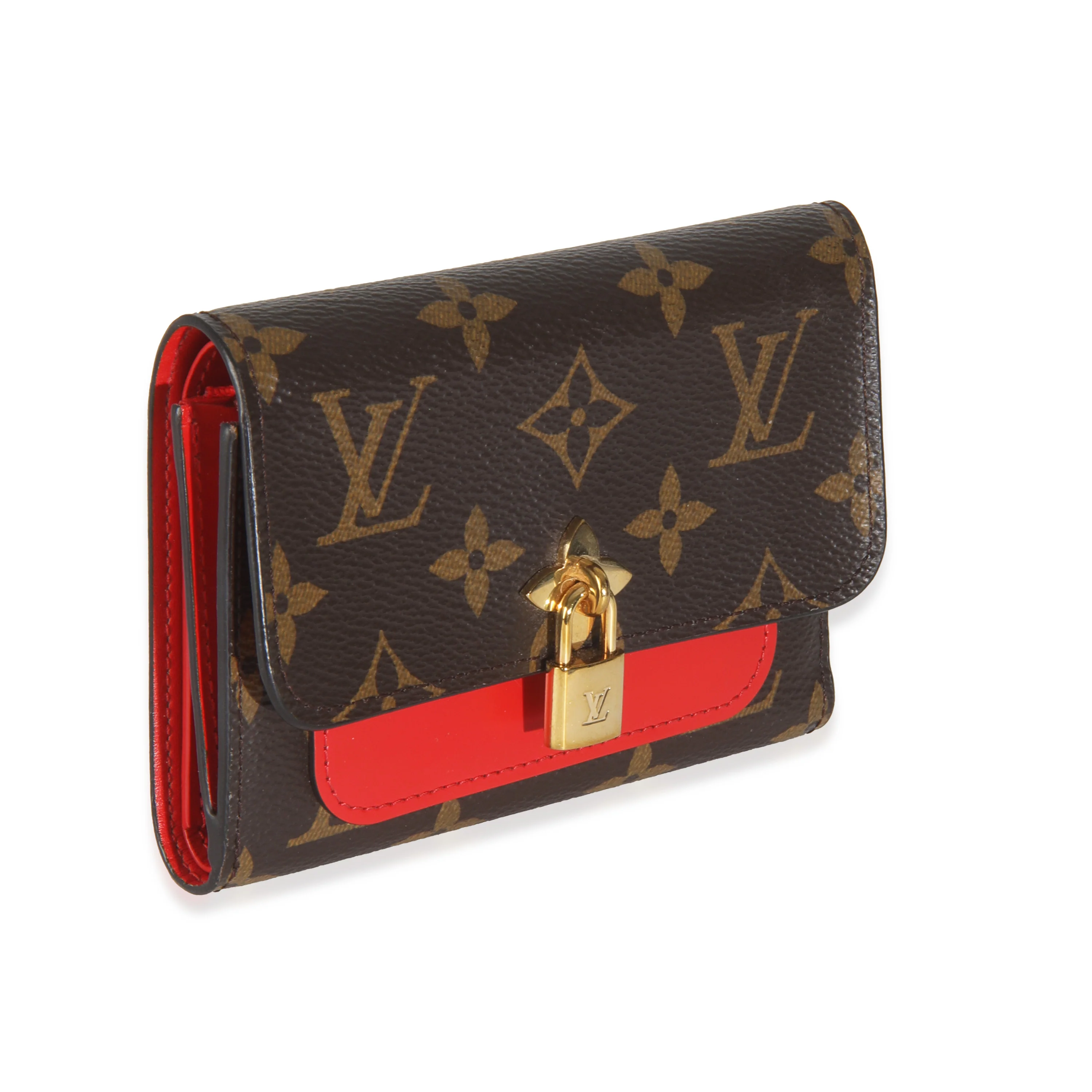 Monogram Canvas Flower Lock Compact Wallet - Image 3