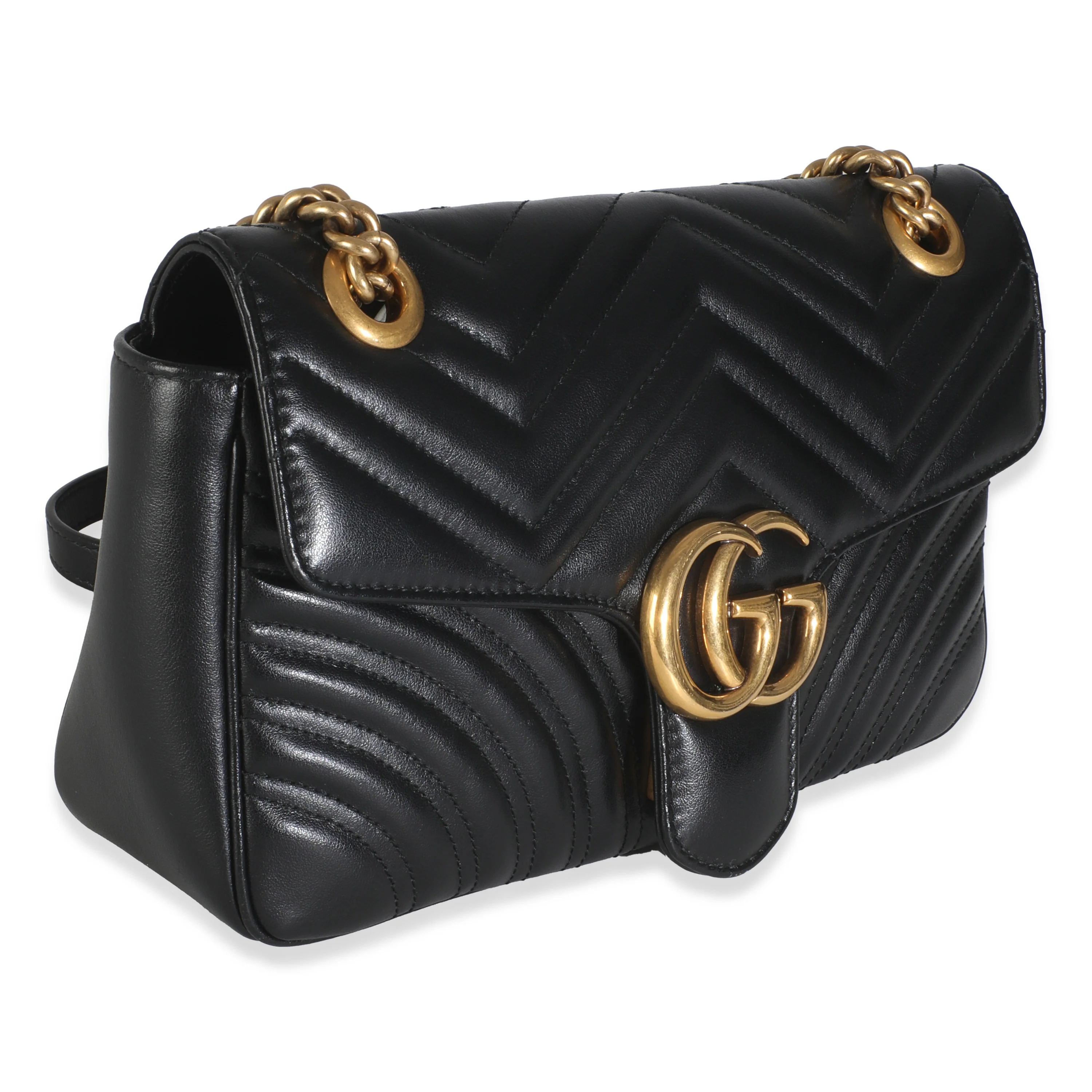Black Matelasse Calfskin Small GG Marmont Shoulder Bag - Image 3