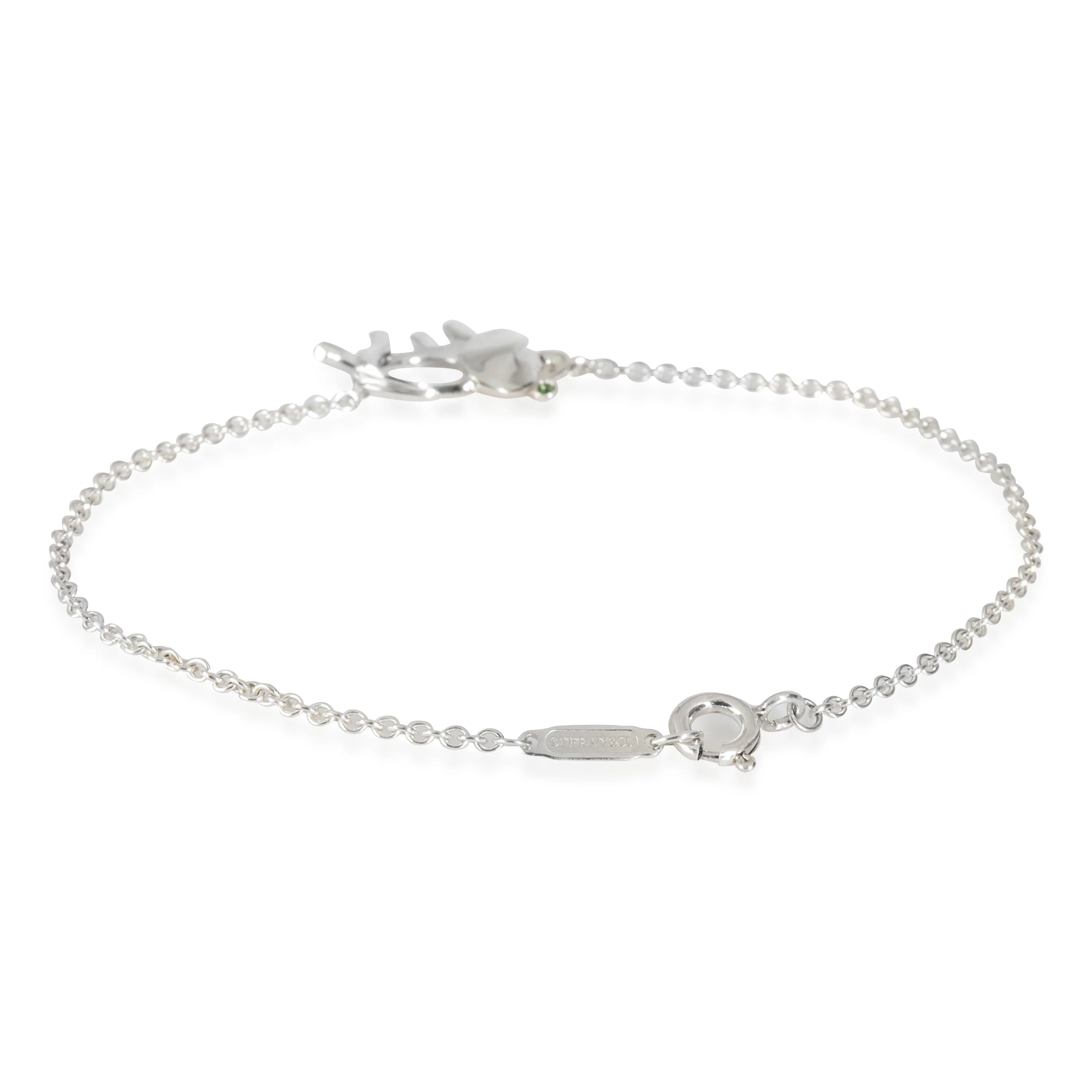 Sterling Silver Tsavorite Save The Wild Elephant Bracelet - Image 4