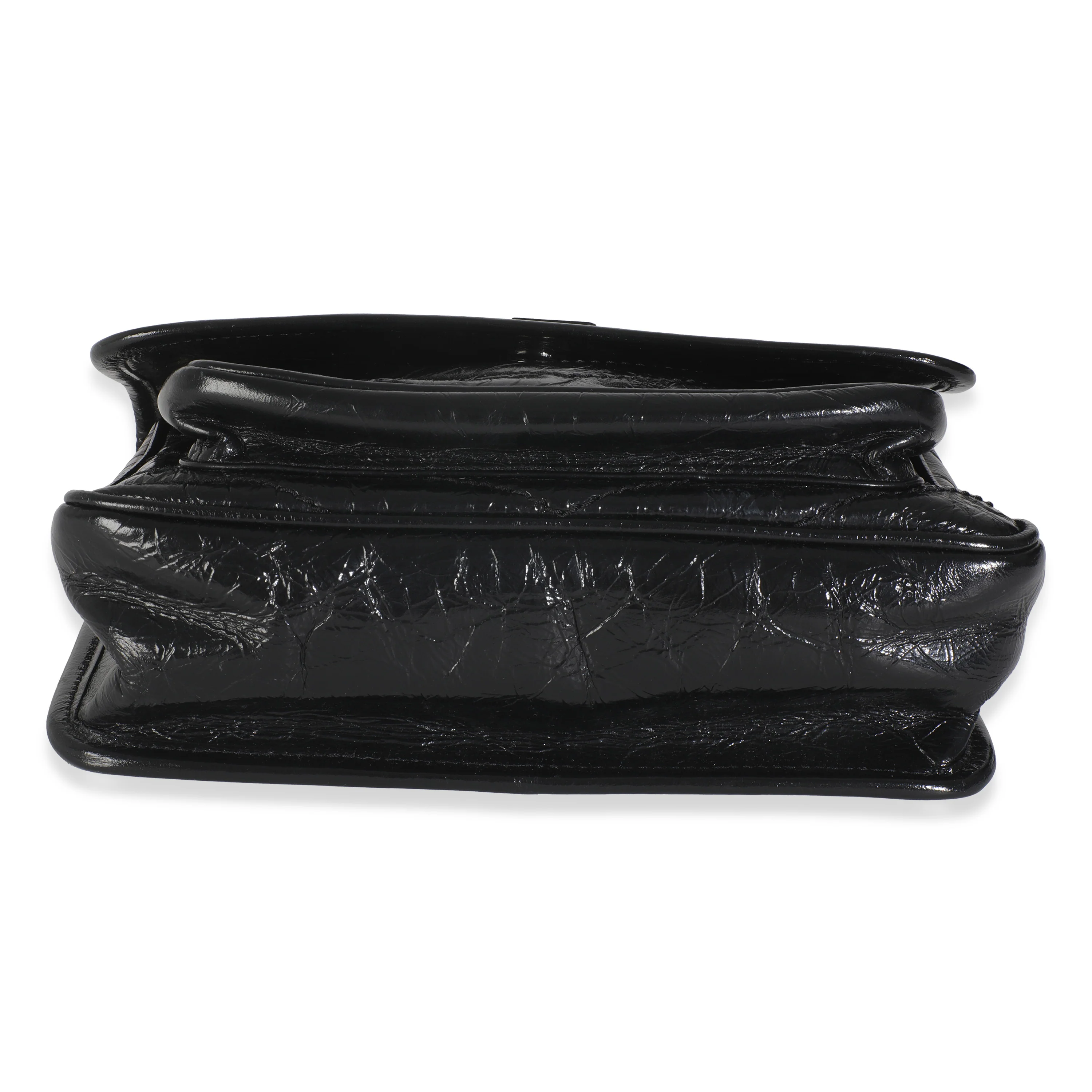 Black Crinkled Calfskin Matelasse Baby Niki Chain Satchel - Image 5