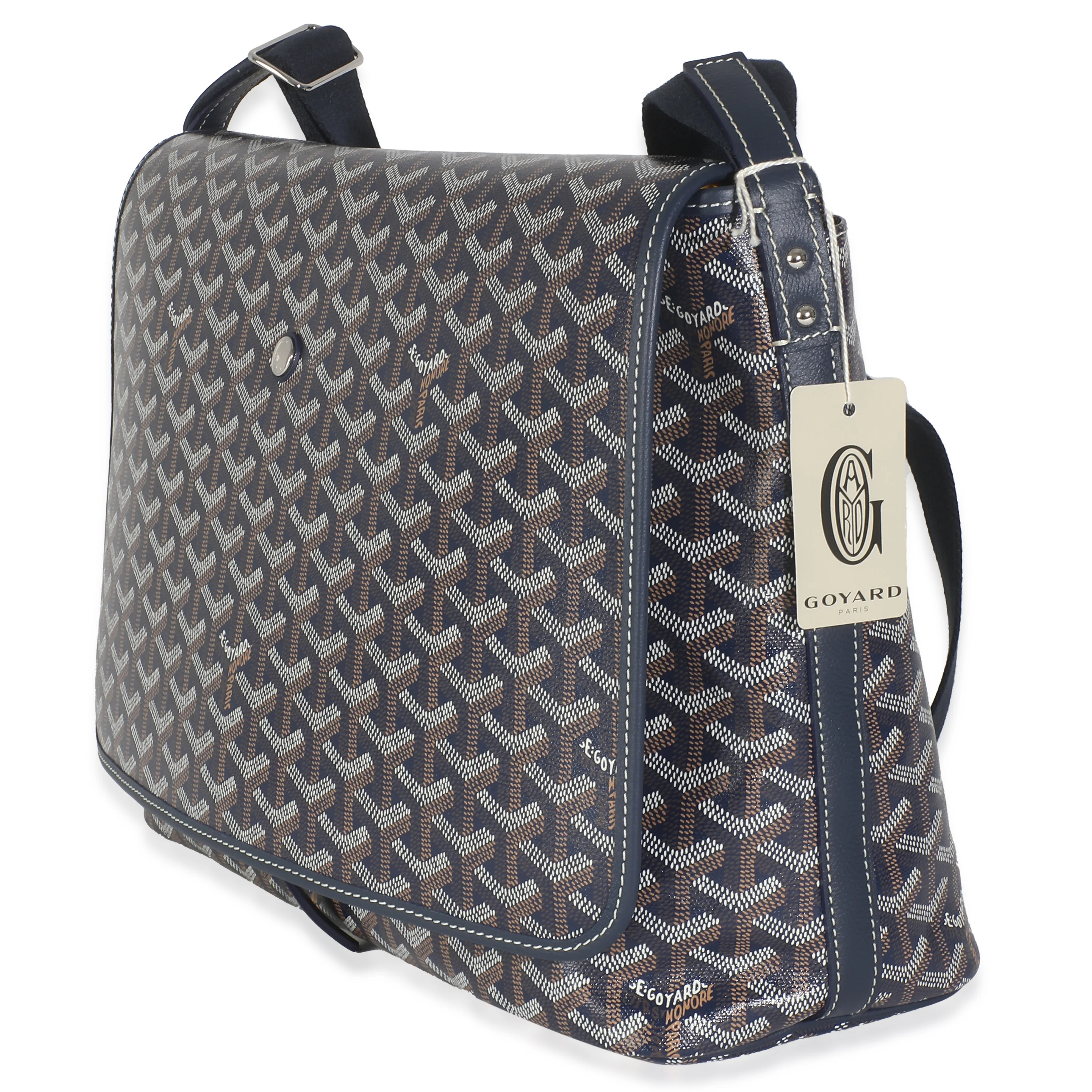 Navy Goyardine Canvas Capetien Messenger - Image 3