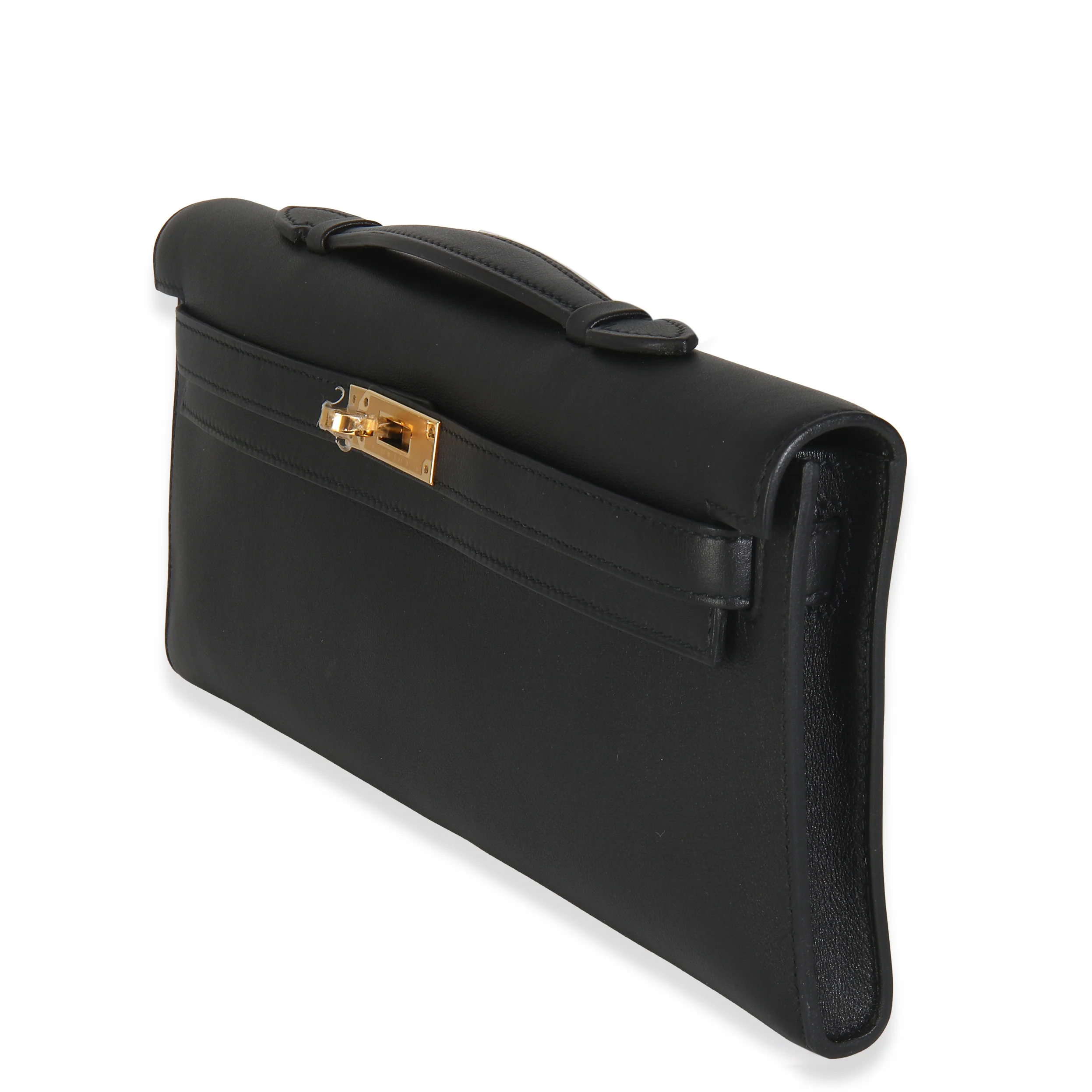 Black Swift Kelly Cut Clutch GHW - Image 2