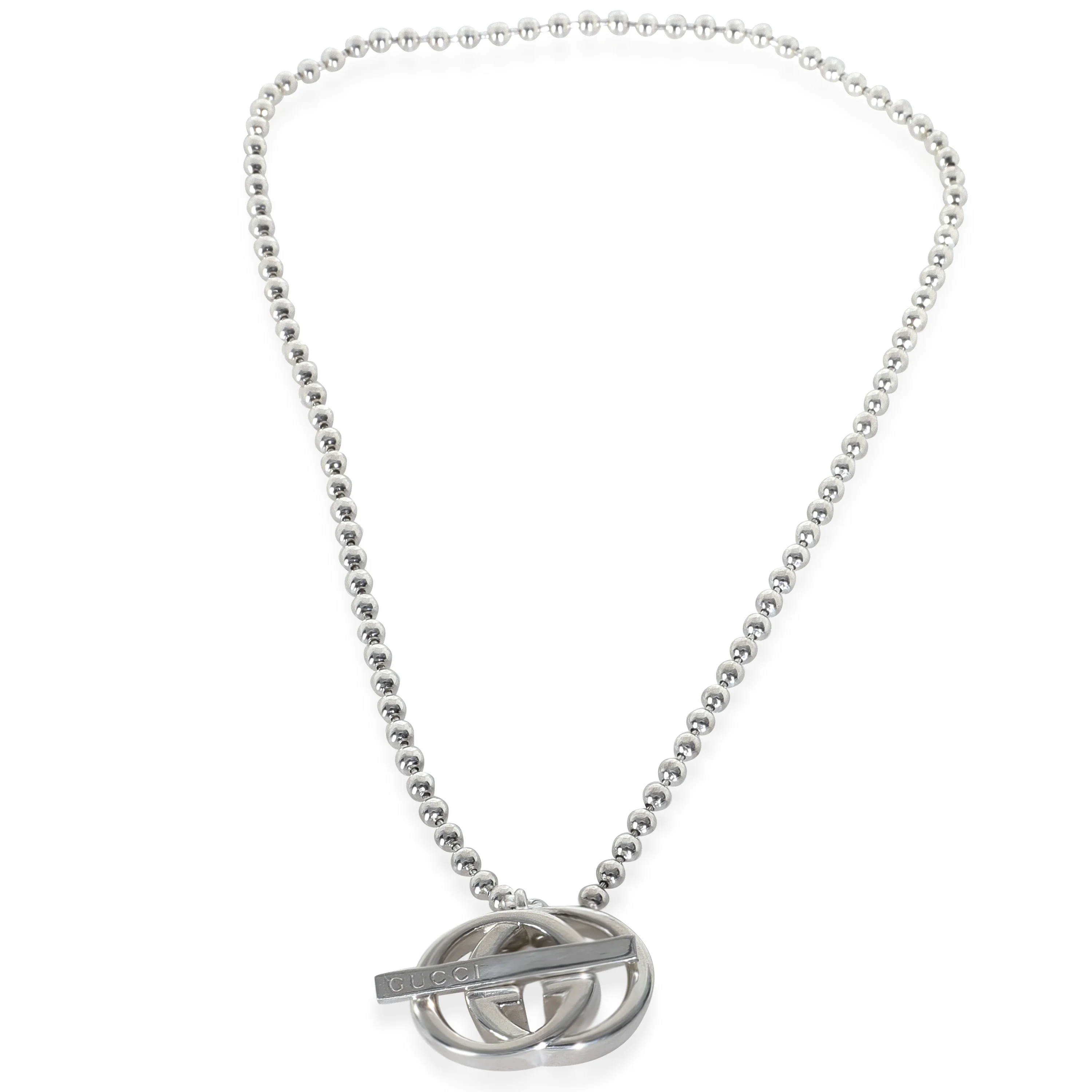 Sterling Silver Interlocking GG Toggle Necklace - Image 2