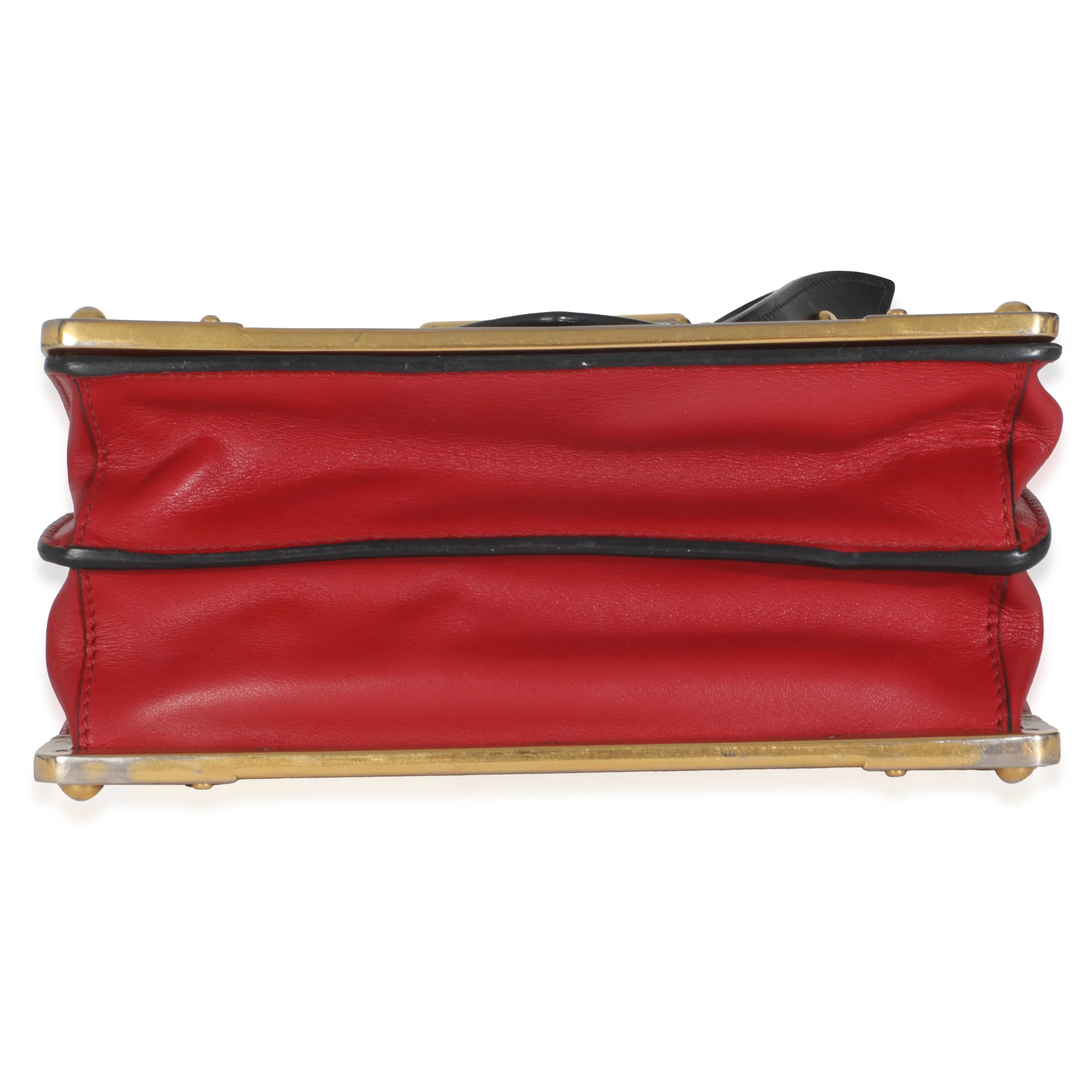 Red Black City Calfskin Saffiano Cahier Bag - Image 4