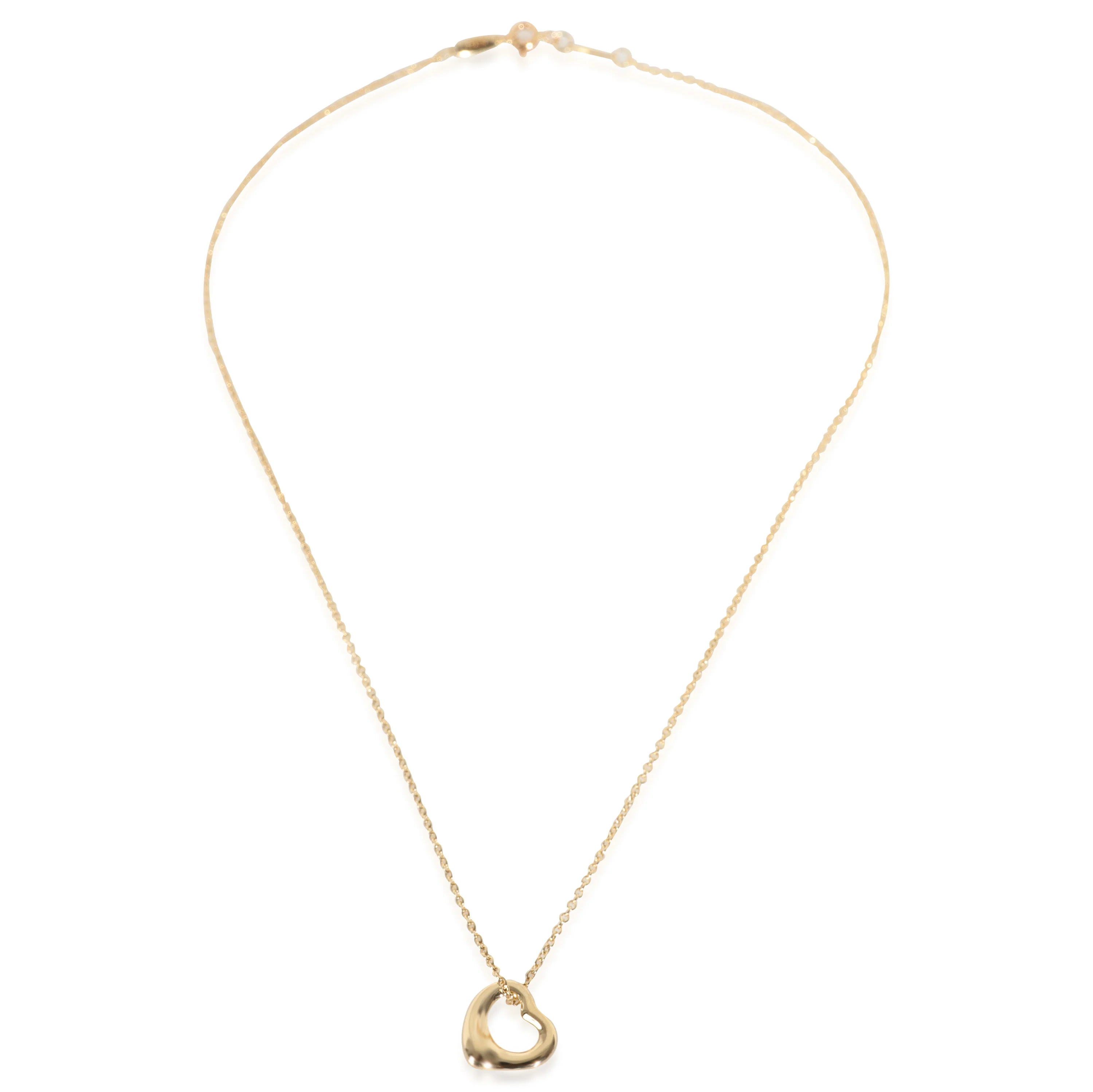 Yellow Gold Elsa Peretti 11mm Open Heart Pendant - Image 2