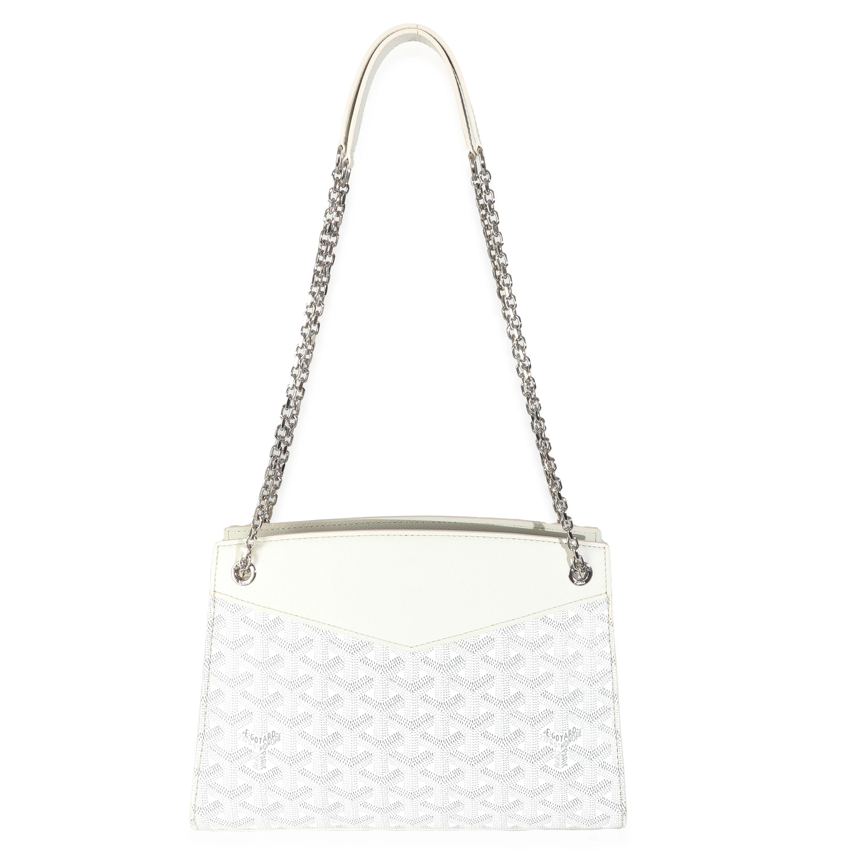 White Goyardine Canvas Rouette Structure PM - Image 8