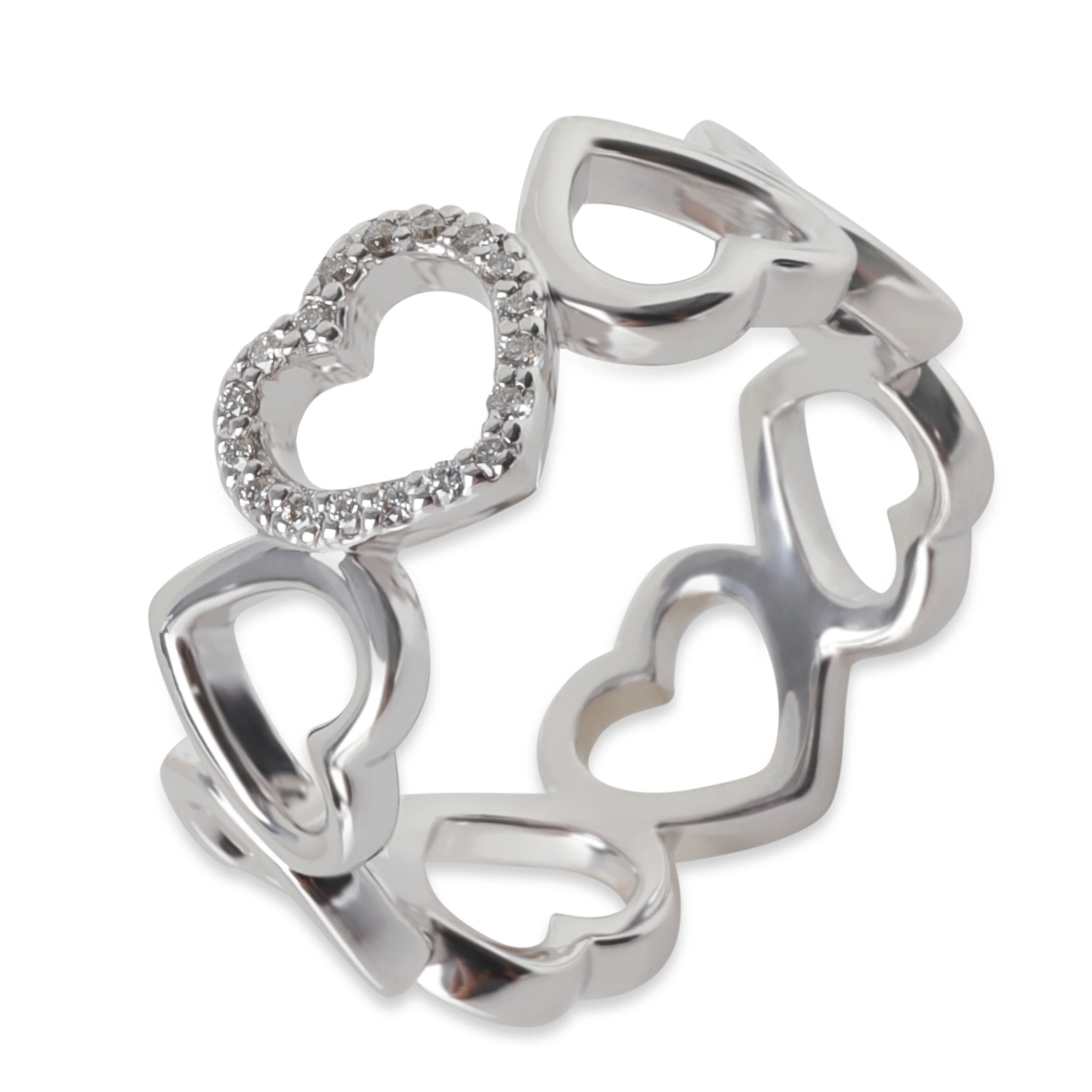 White Gold Diamond Metro Heart Band - Image 4