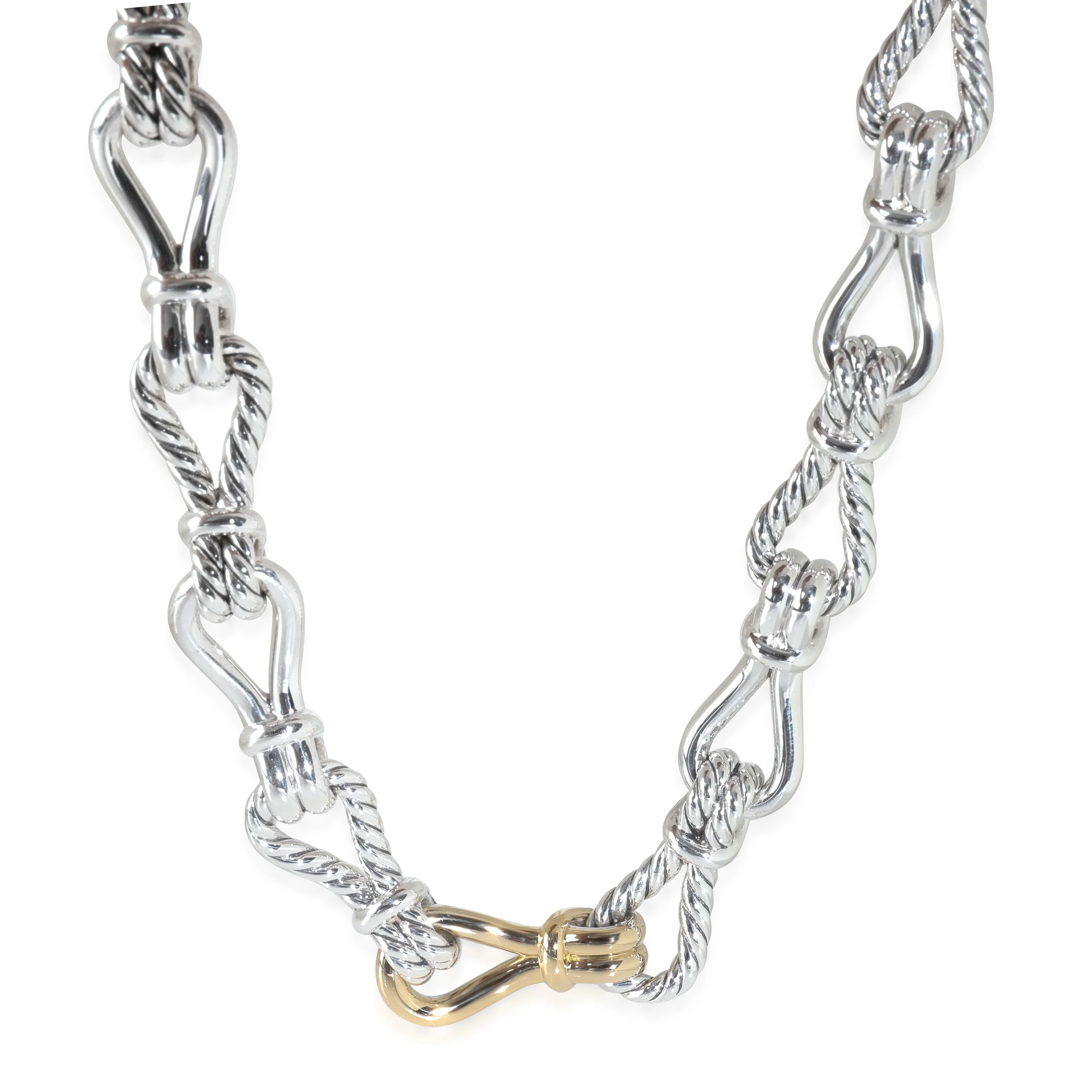 Yellow Gold & Sterling Silver Thoroughbred Loop Linked Chain Neckl