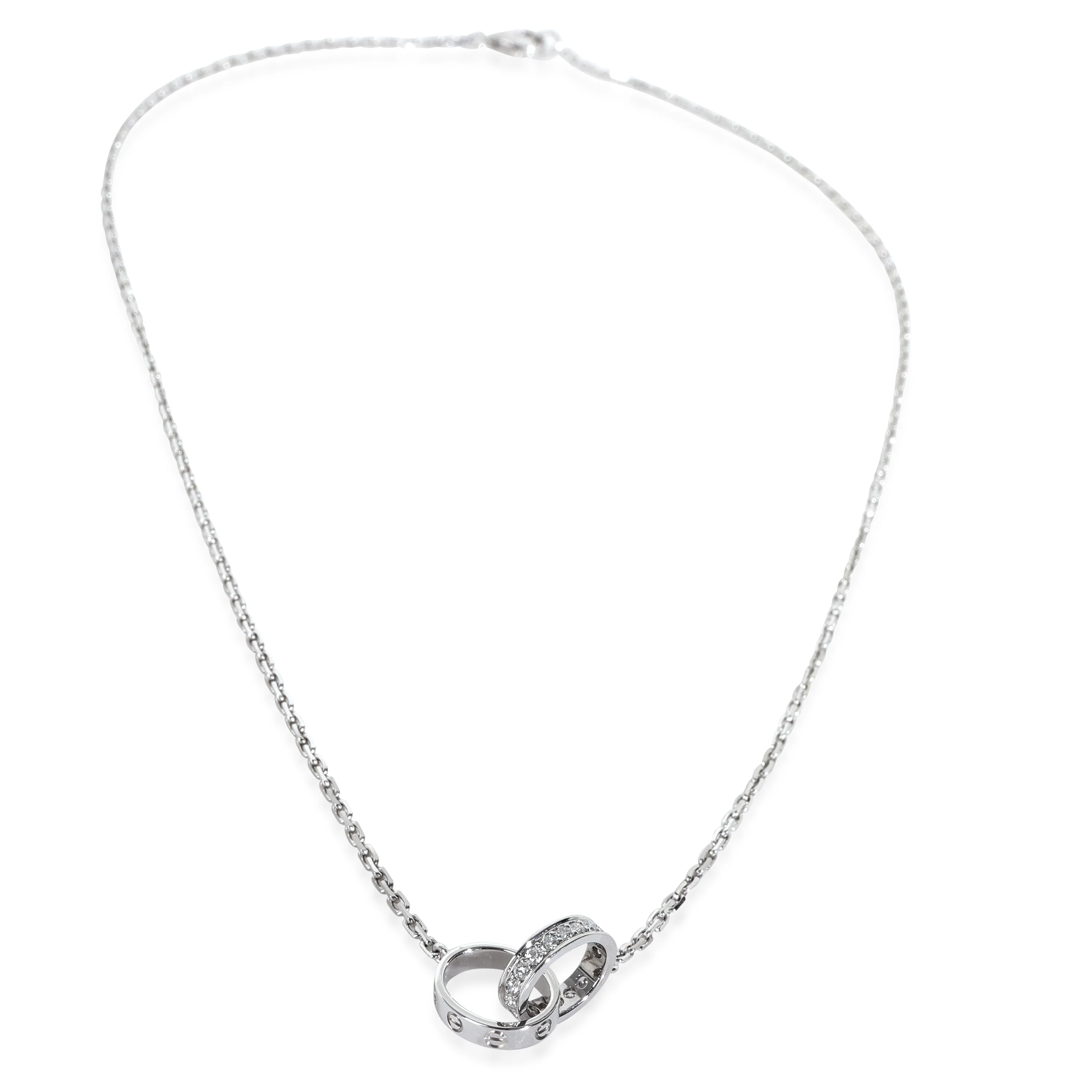 White Gold Diamond Love Necklace - Image 2