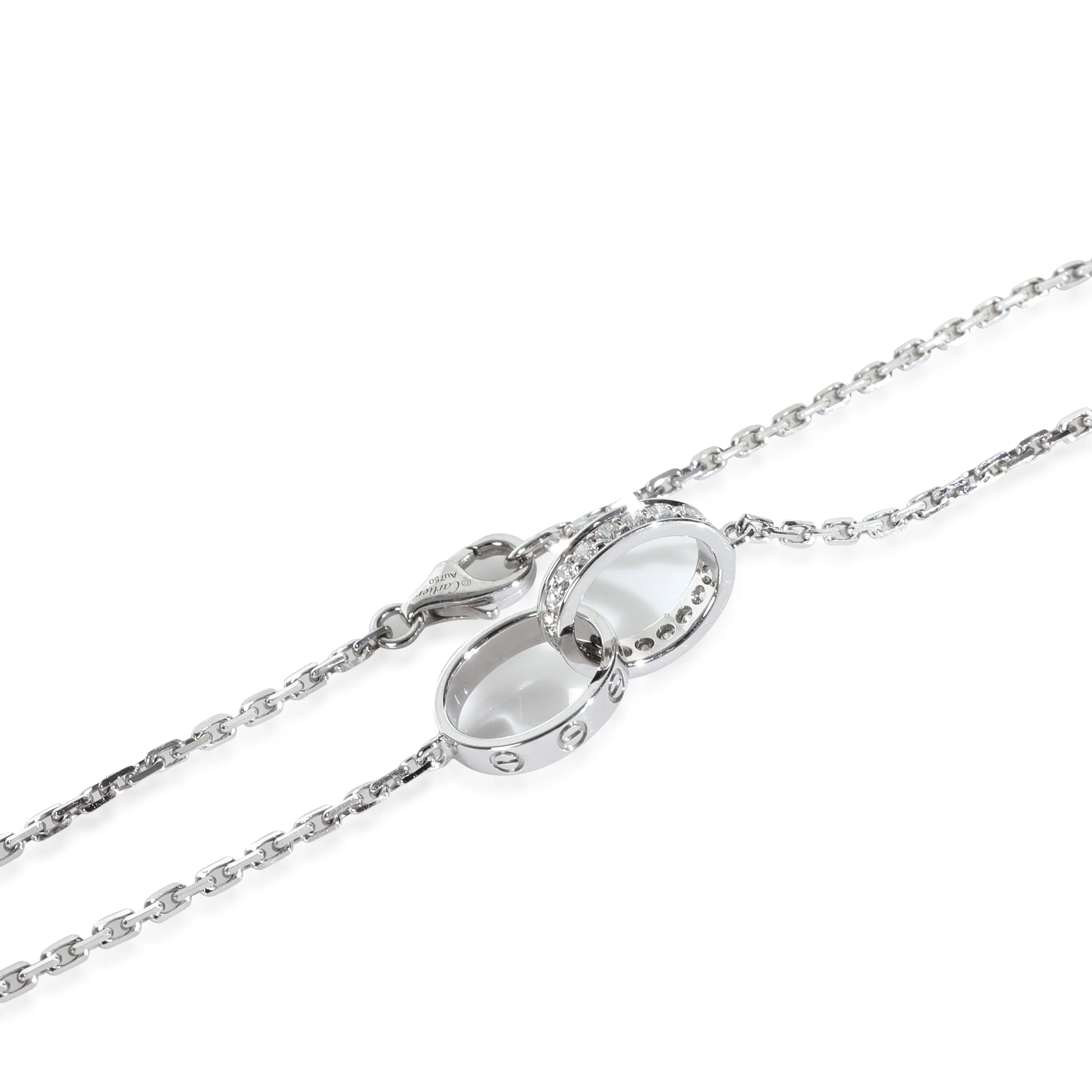 White Gold Diamond Love Necklace - Image 3