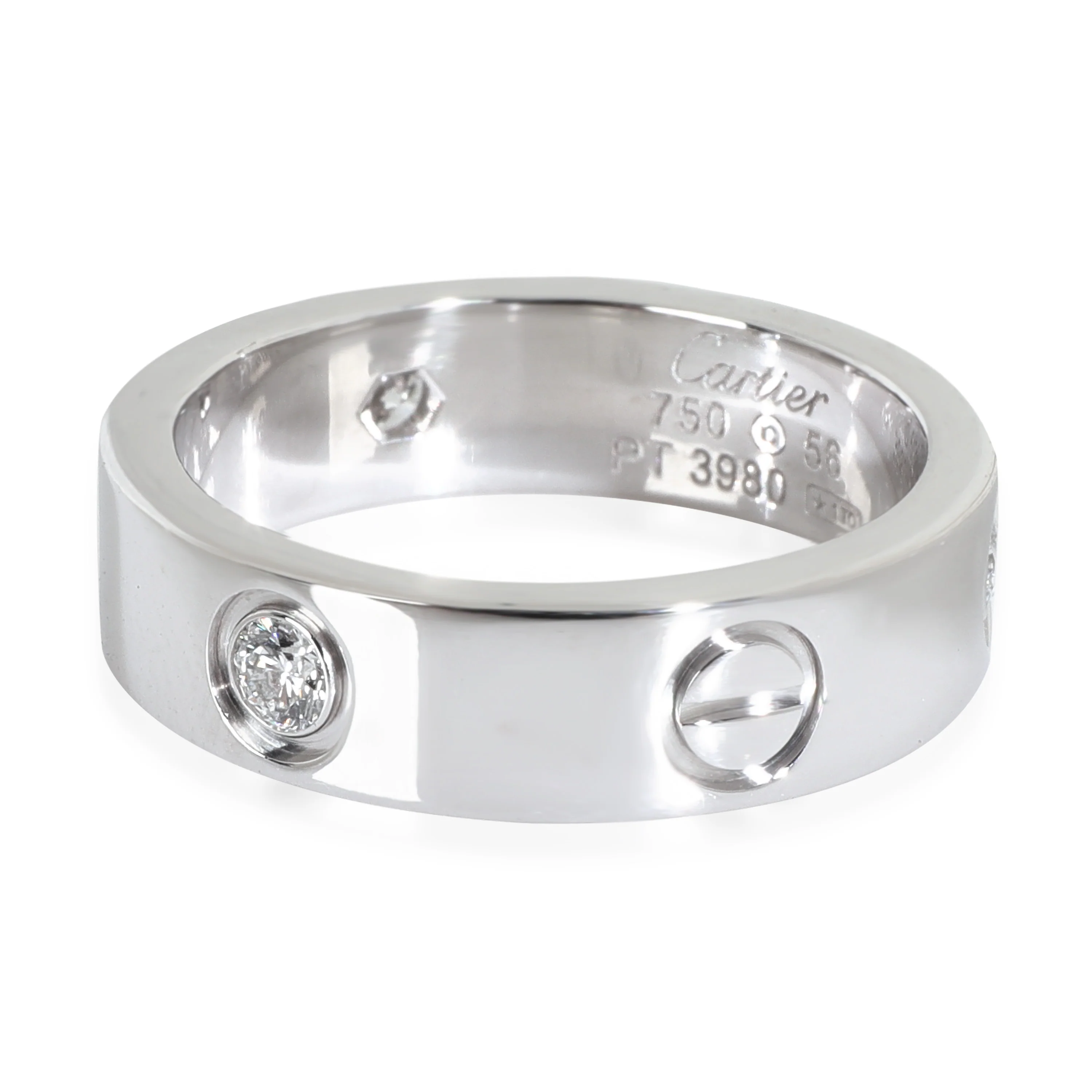 White Gold Diamond Love Ring - Image 2