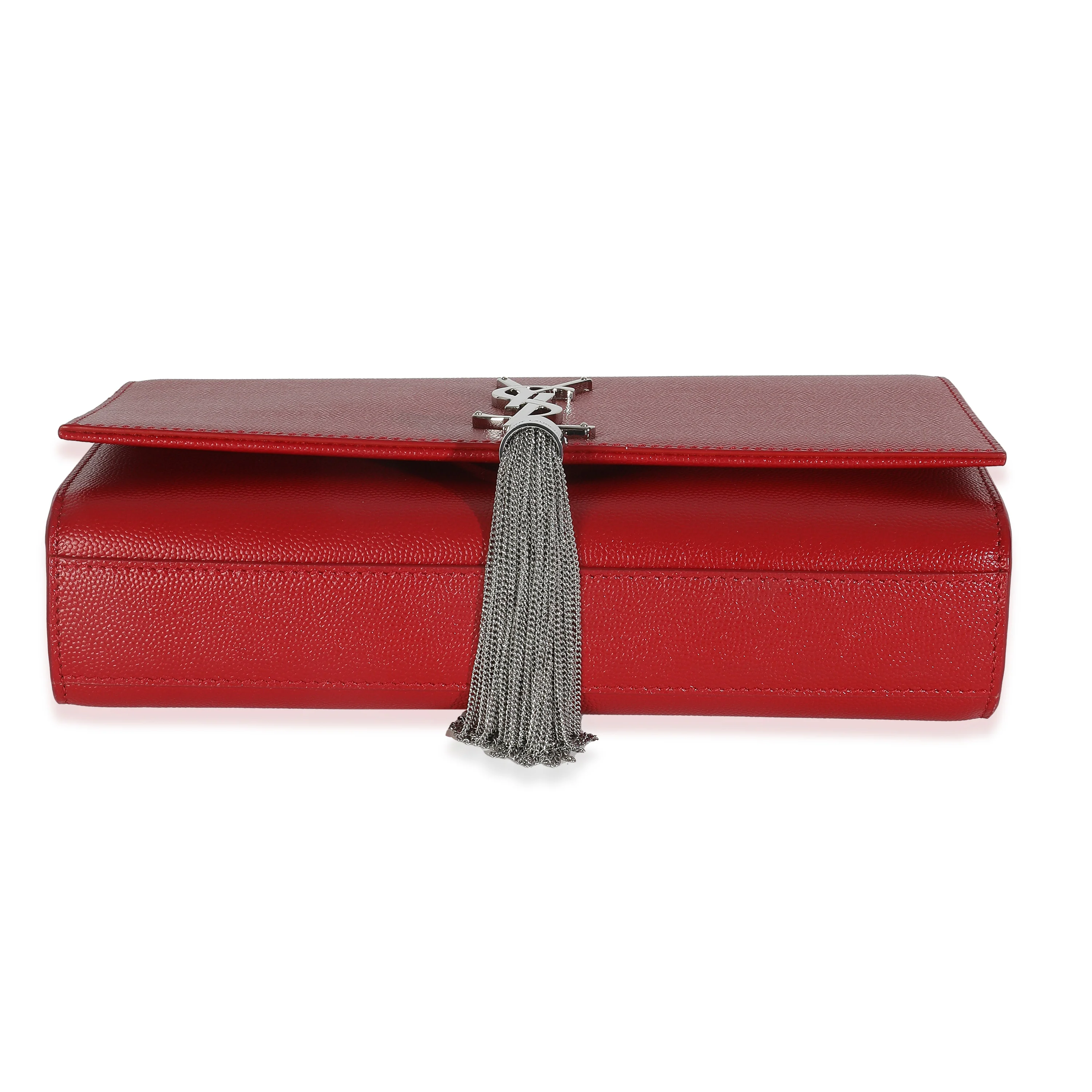 Red Grain De Poudre Medium Kate Tassel Satchel - Image 6